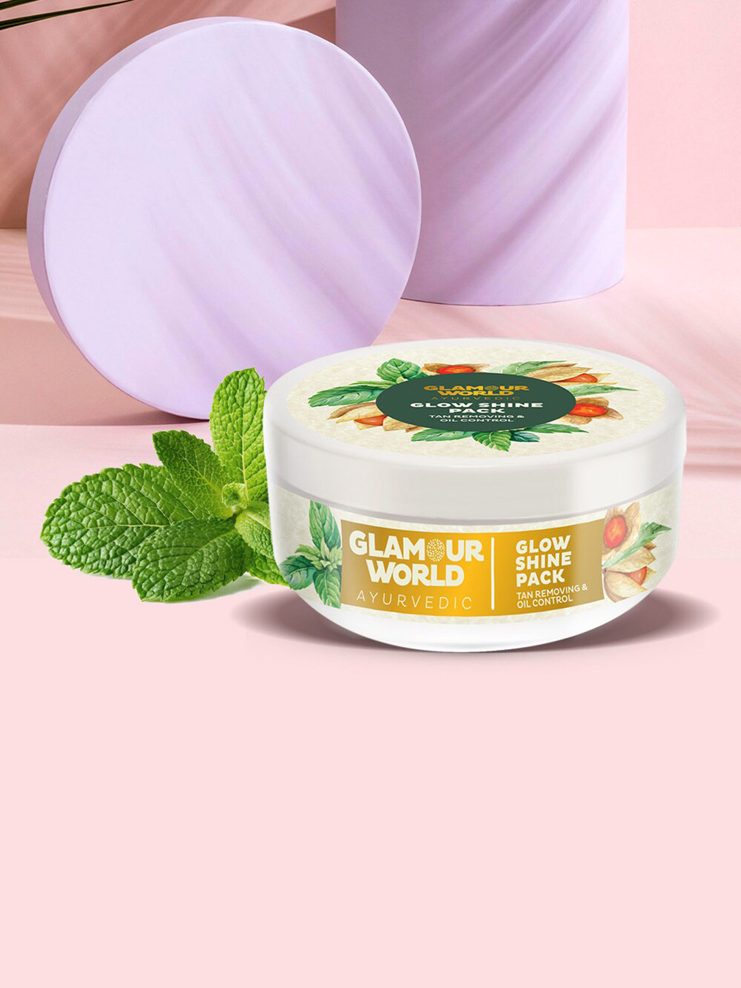 

Glamour World Ayurvedic Glow Shine Tan Removing & Oil Control Pack - 150 g, Grey