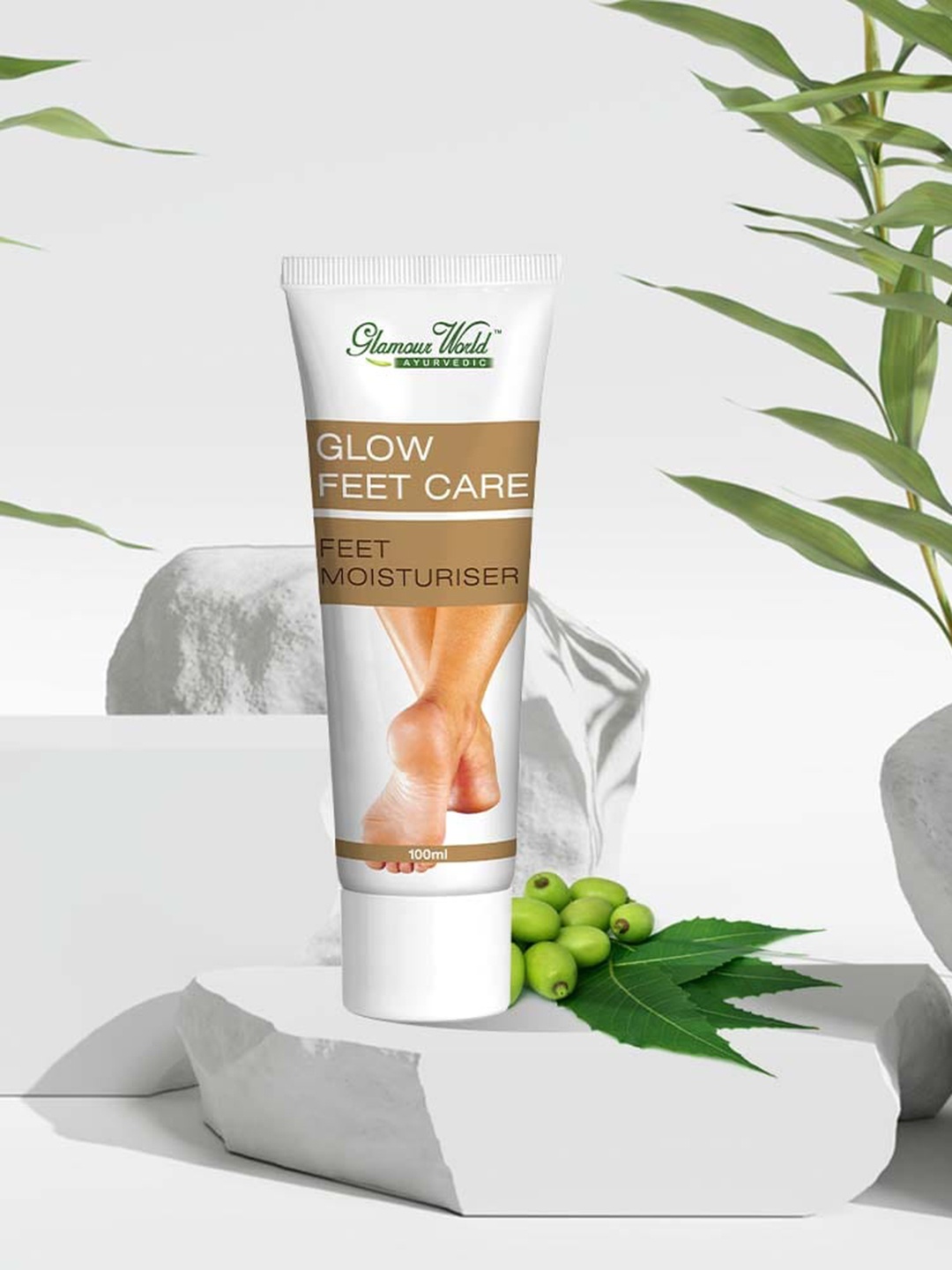 

Glamour World Ayurvedic Glow Feet Care Moisturiser with Neem - 100ml, Brown