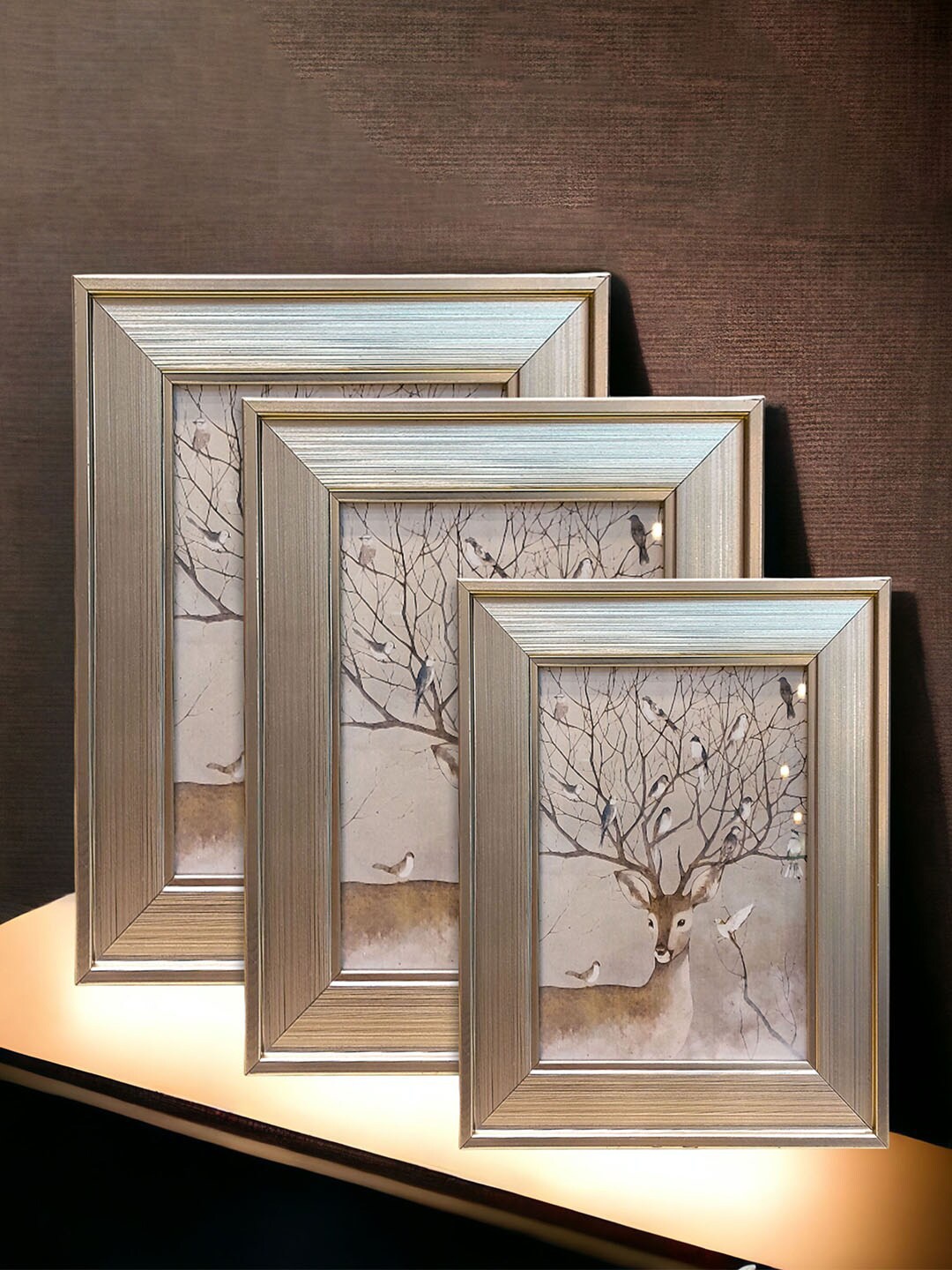 

Art Street Silver Colored 3 Pieces Wooden Photo Frames