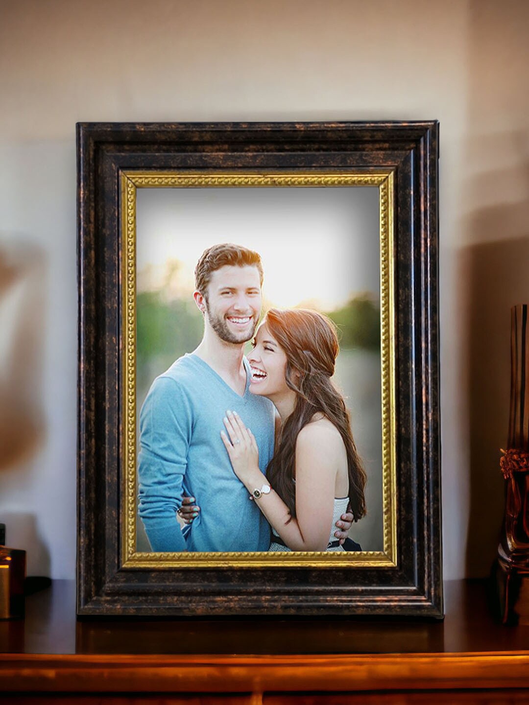 

Art Street Brown & Black Printed Table Top Photo Frame