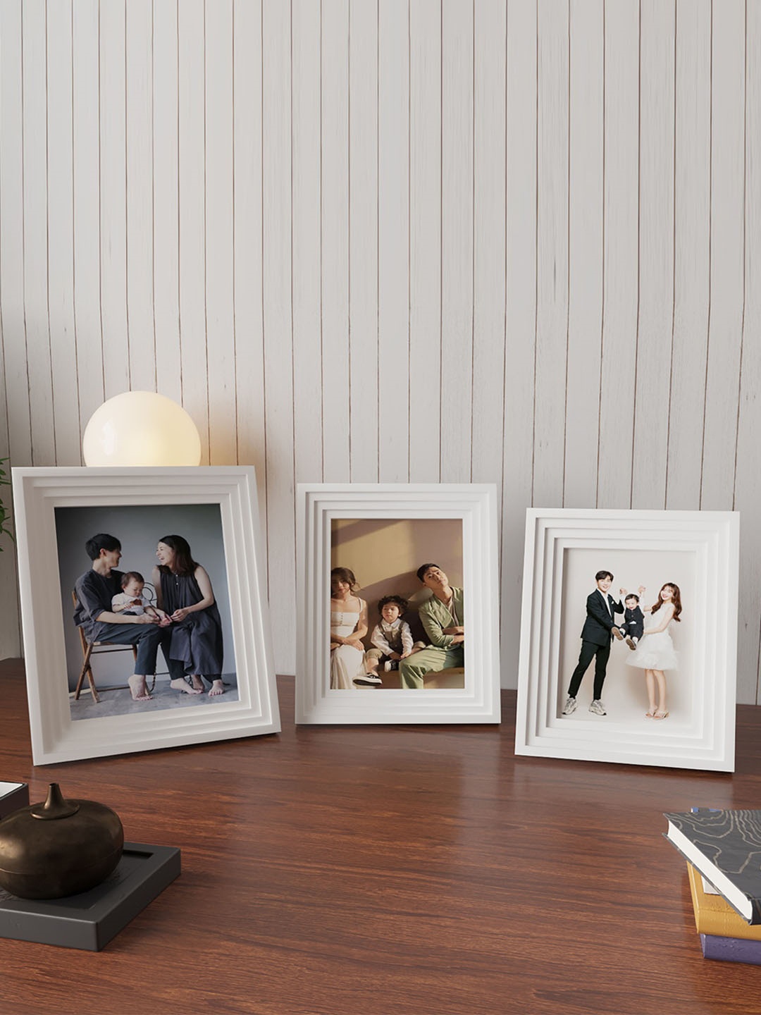 

Art Street White 3 Pieces 3D Table Top Wooden Photo Frames
