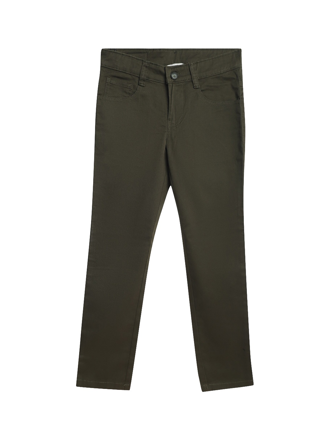 

Cantabil Boys Mid-Rise Cotton Chinos, Olive