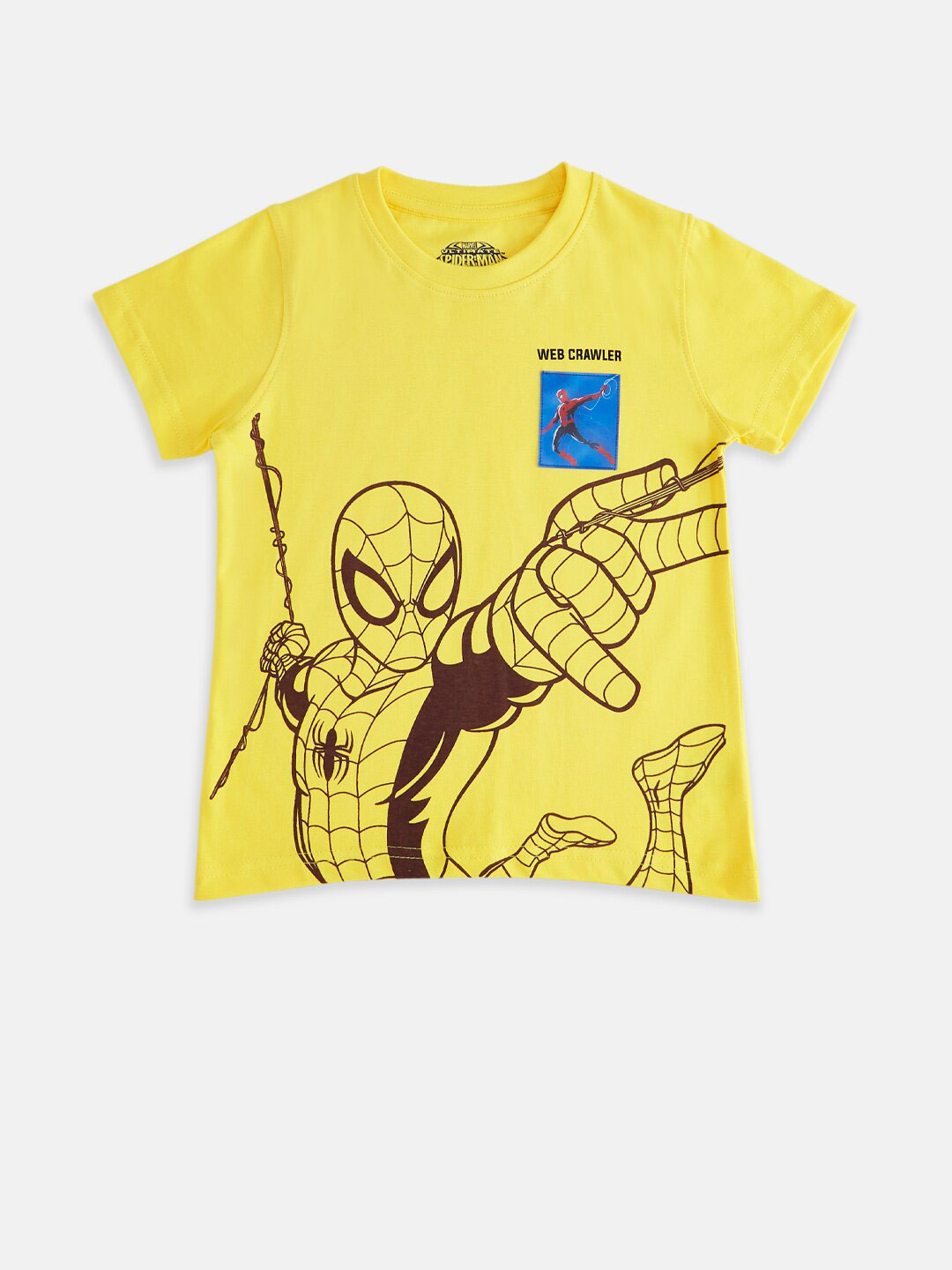 

Pantaloons Junior Boys Spider Man Printed Casual T-shirt, Yellow