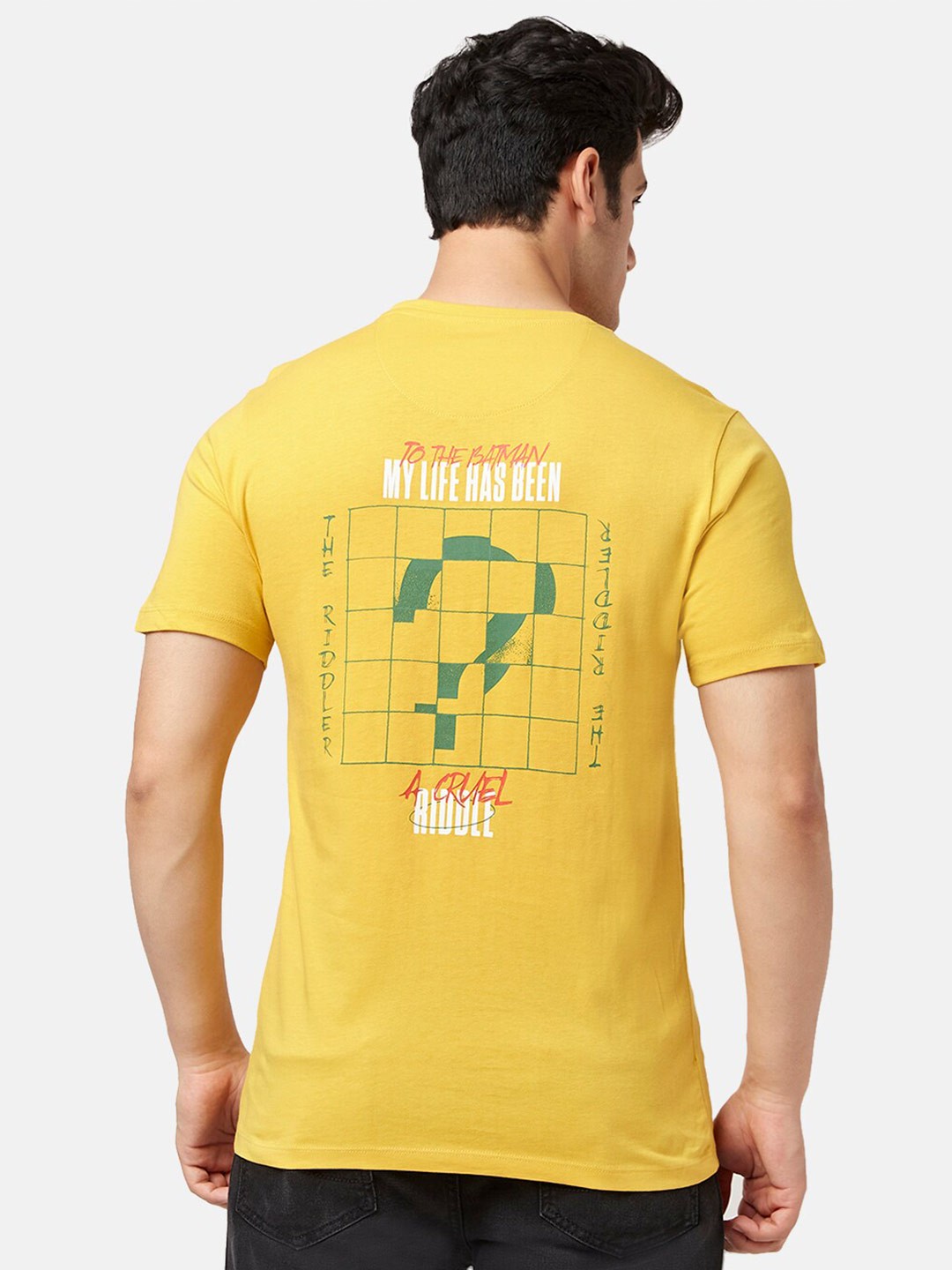 

SF JEANS by Pantaloons Typography Printed Slim Fit Cotton T-shirt, Yellow