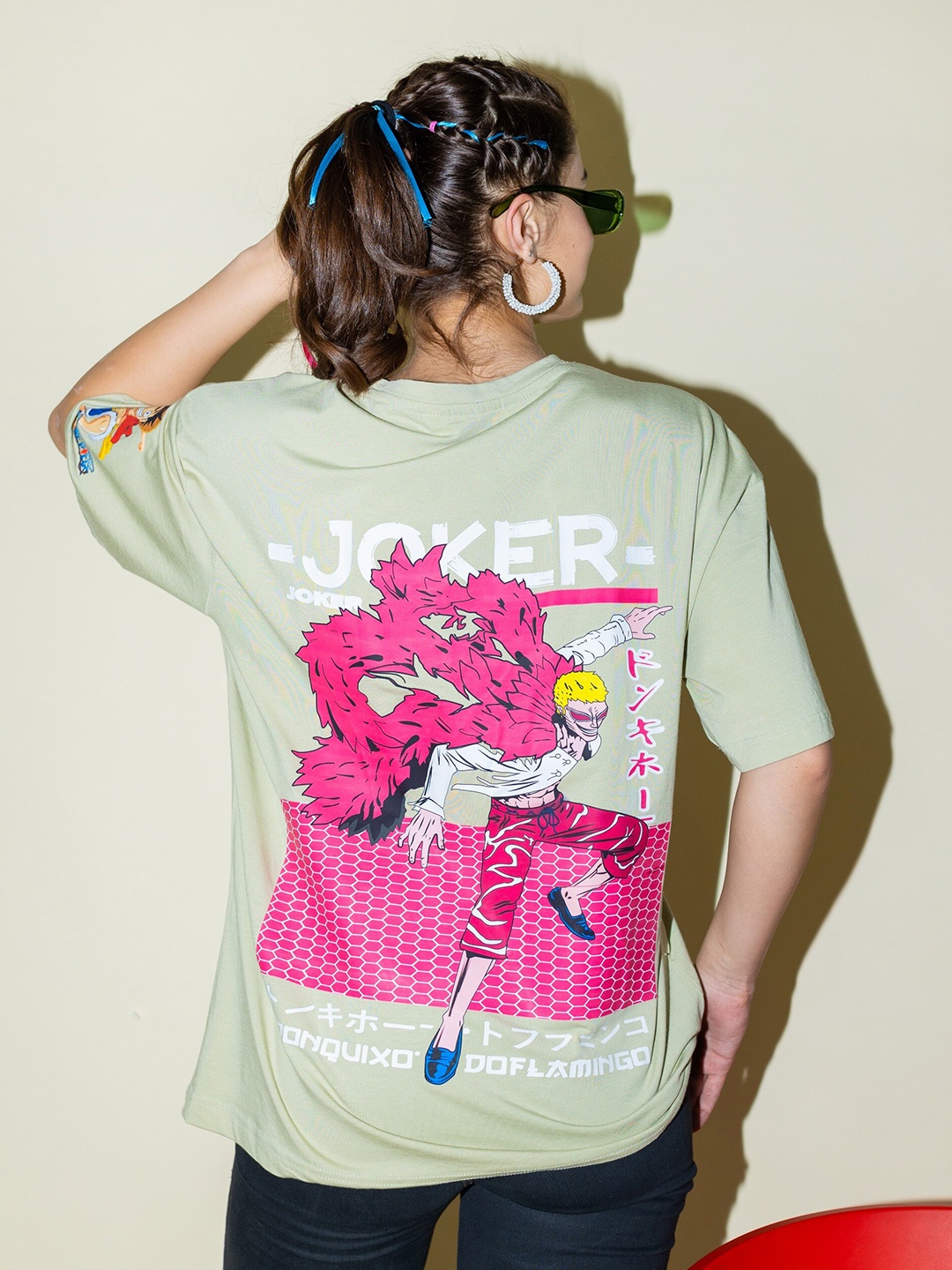 

Stylecast X Hersheinbox Green Graphic Printed Boxy Fit Pure Cotton T-shirt