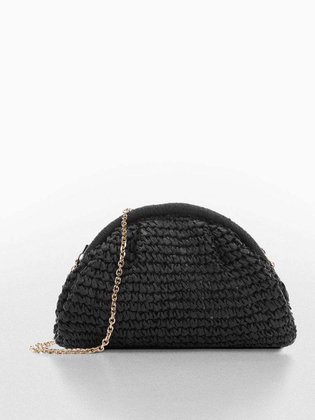 

MANGO Women Textured Purse with Knots, Black