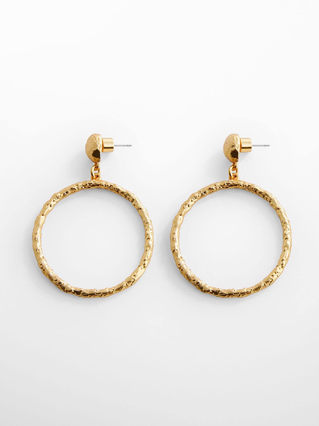 

MANGO Textured Circular Drop Earrings, Gold