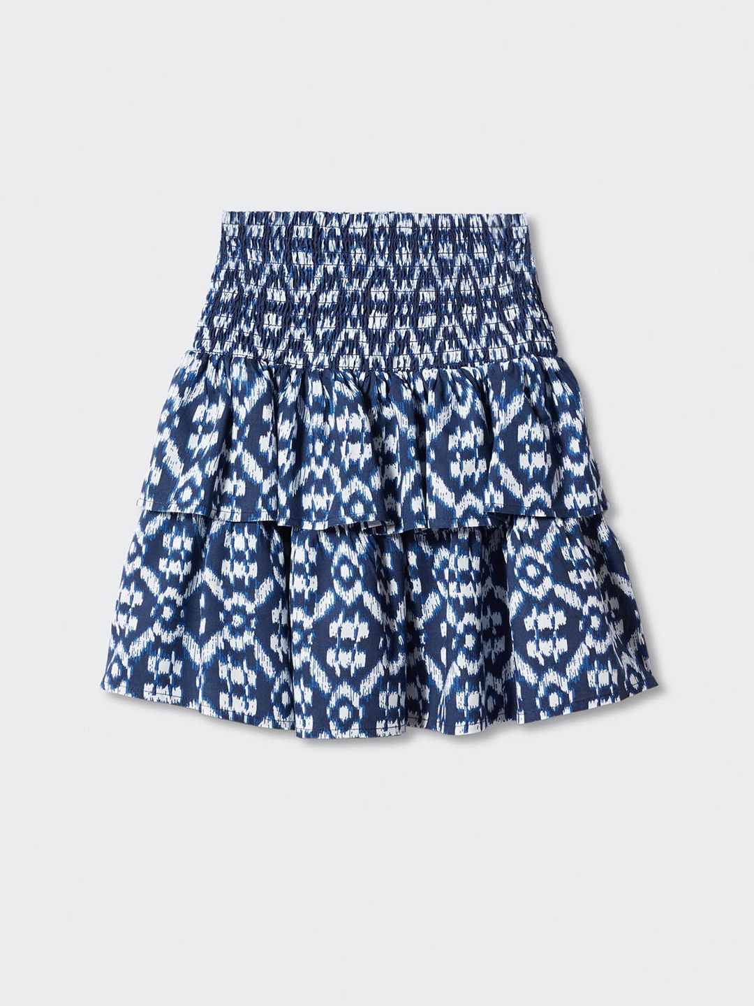 

Mango Kids Ethnic Printed Smocked A-Line Skirt, Blue