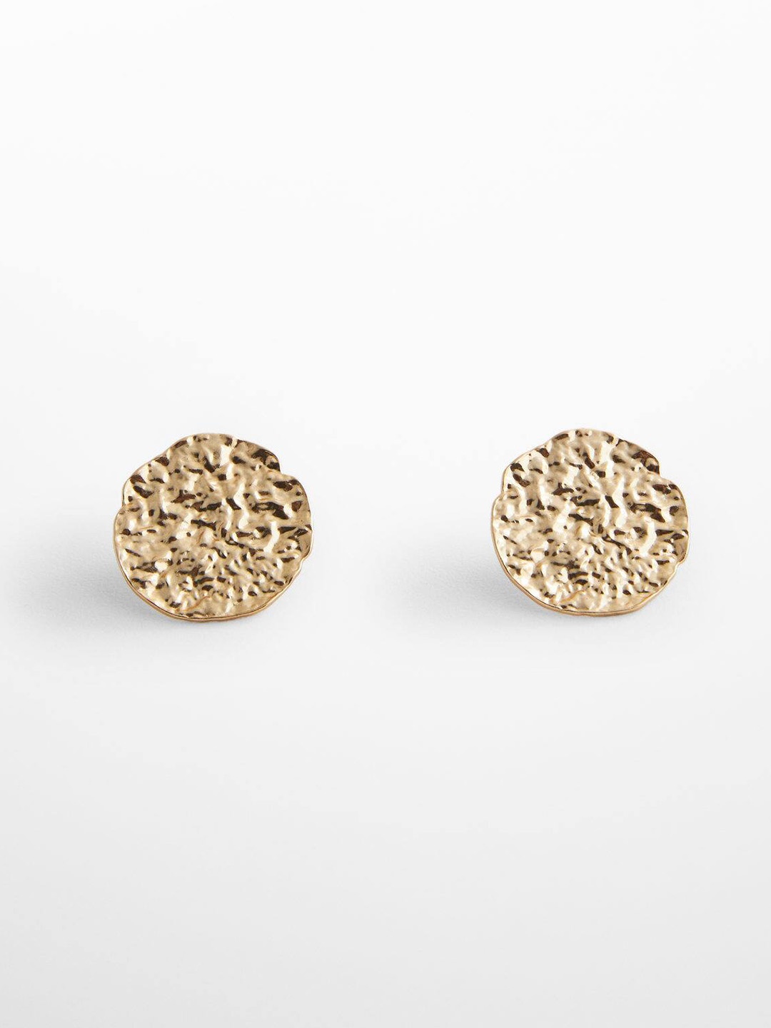 

MANGO Women Textured Circular Studs Earrings, Gold