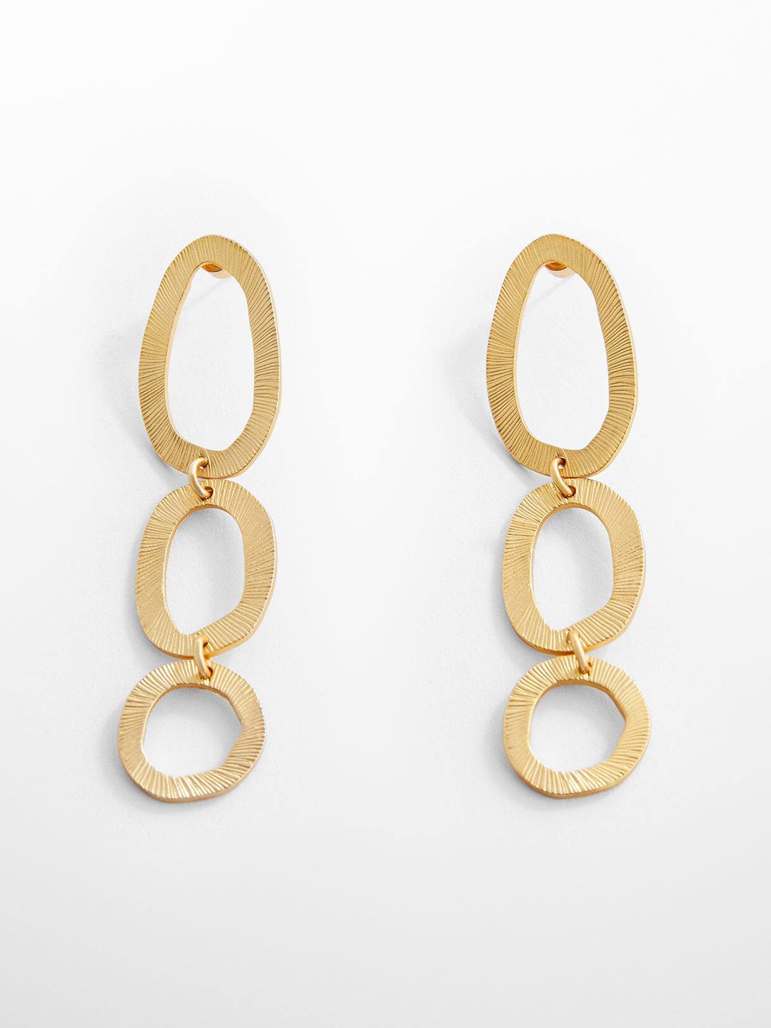 

MANGO Textured Contemporary Drop Earrings, Gold