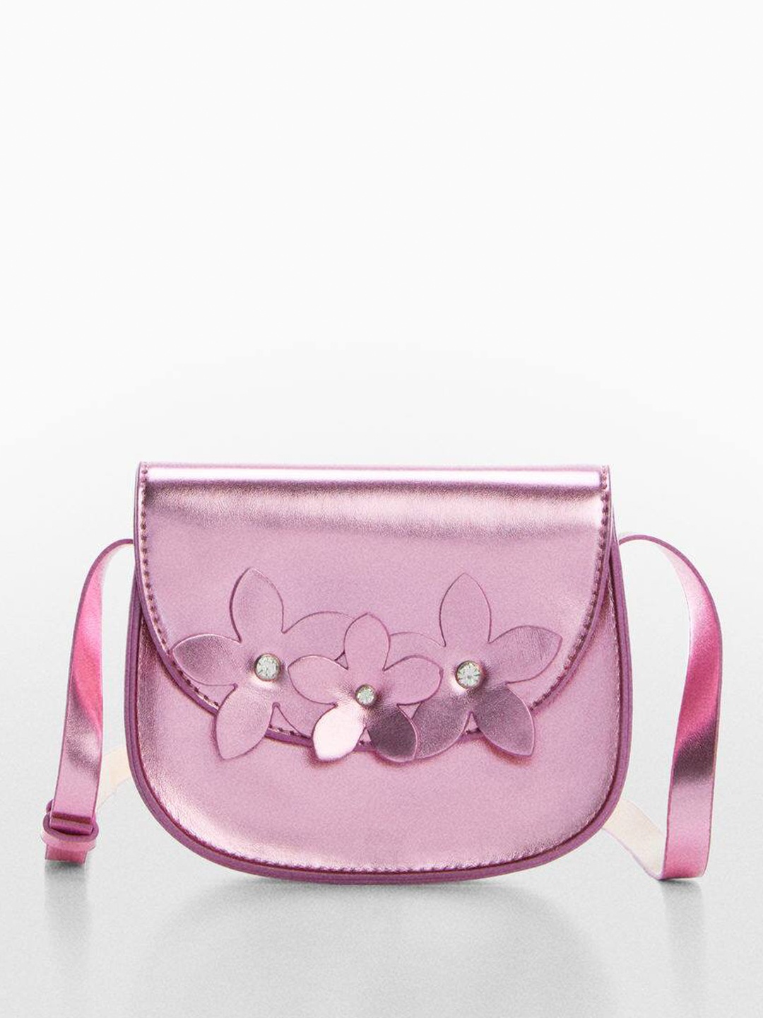 

Mango Kids Girls Embellished Metallic Sling Bag, Pink