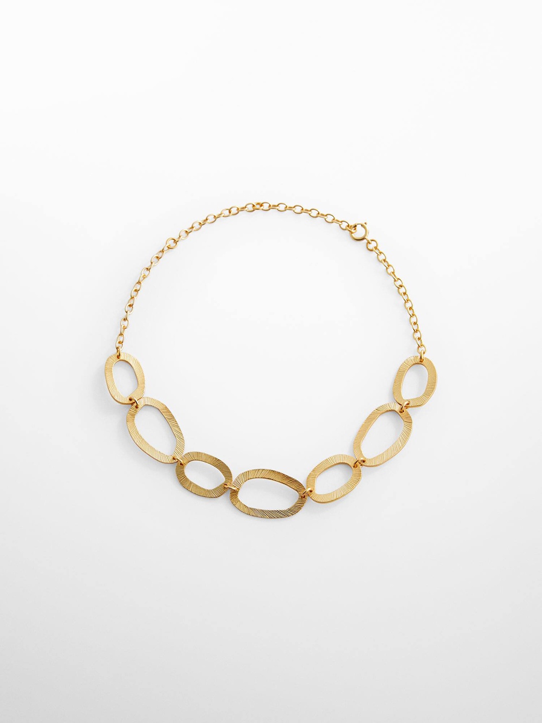 

MANGO Irregular Hoops Textured Choker Necklace, Gold
