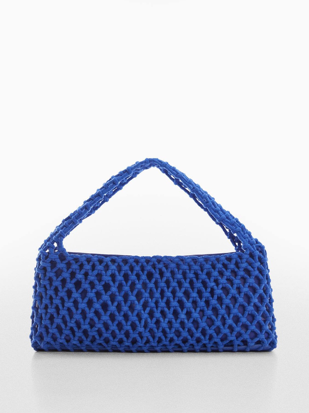 

MANGO Women Crochet Baguette Shoulder Bag, Blue