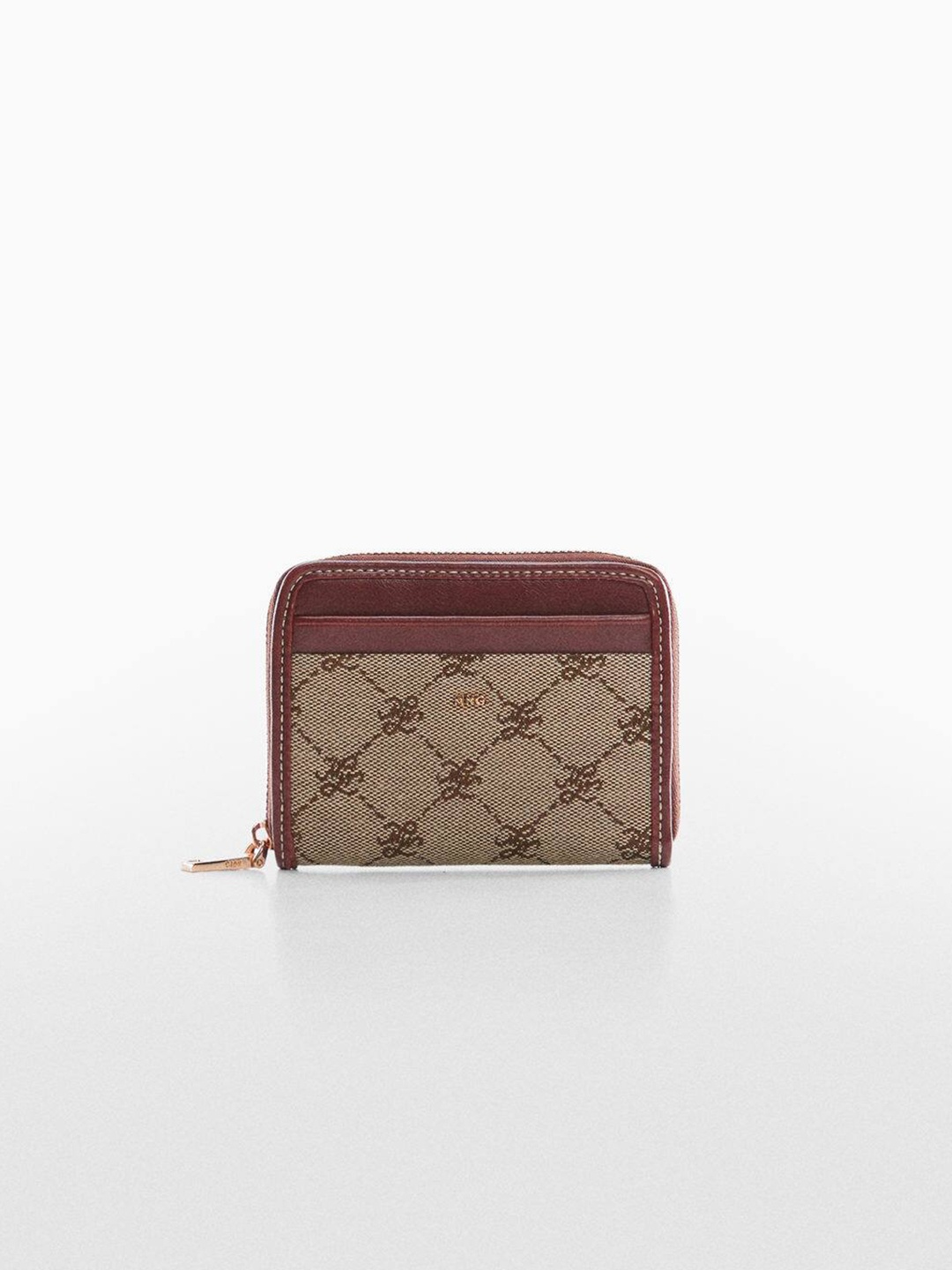 

MANGO Women Self-Design Zip Around Wallet, Brown