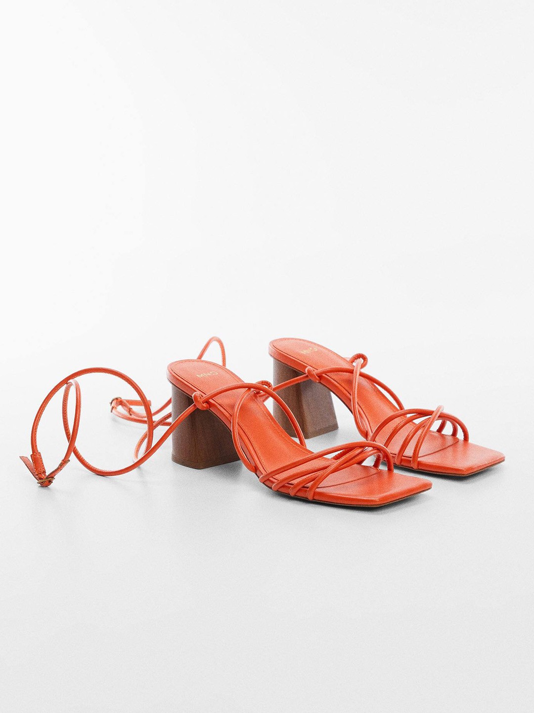 

MANGO Block Heel Gladiators, Orange