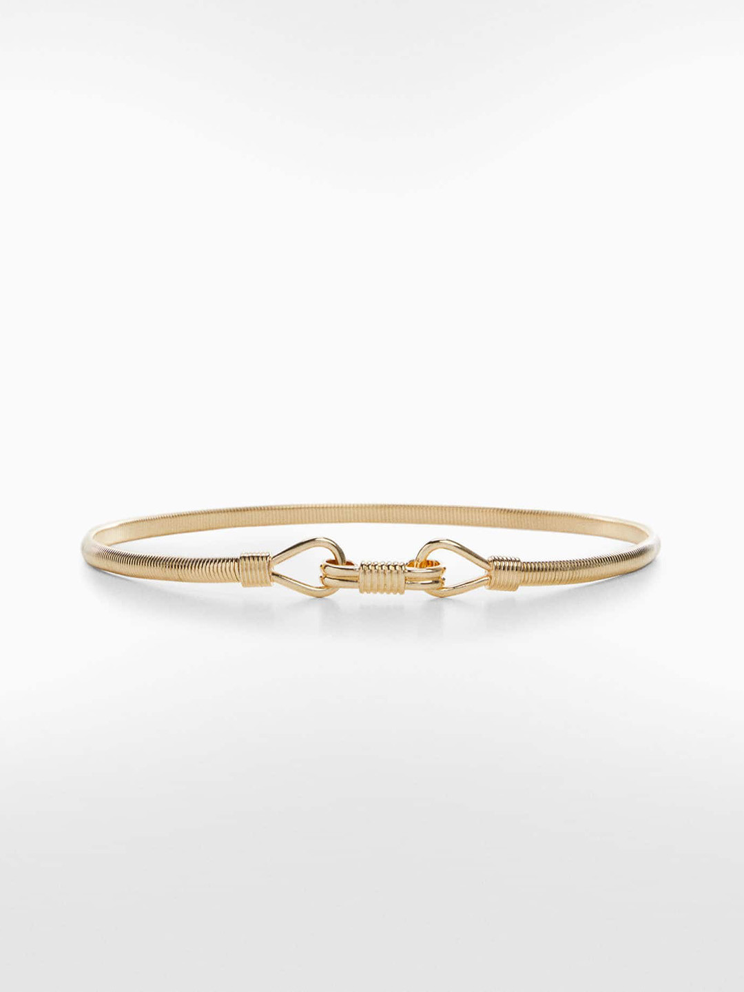 

MANGO Women Skinny Metal Belt, Gold