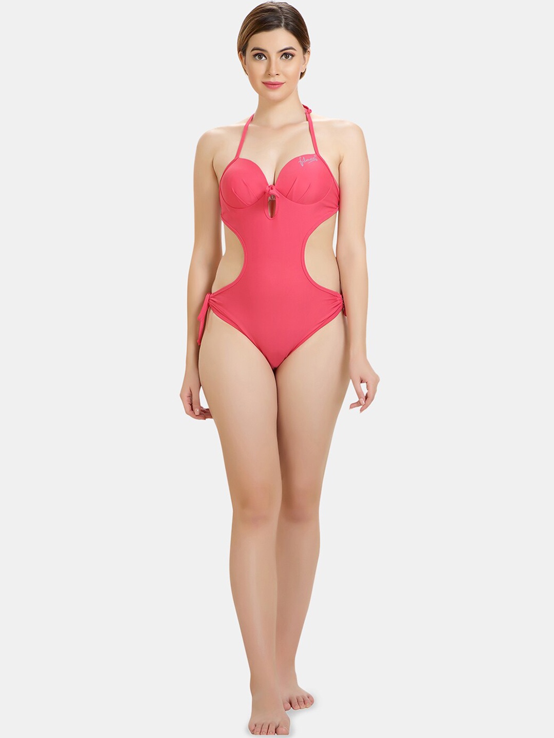 

FILMAX ORIGINALS Halter Neck One-Piece Bikini Swimwear, Coral