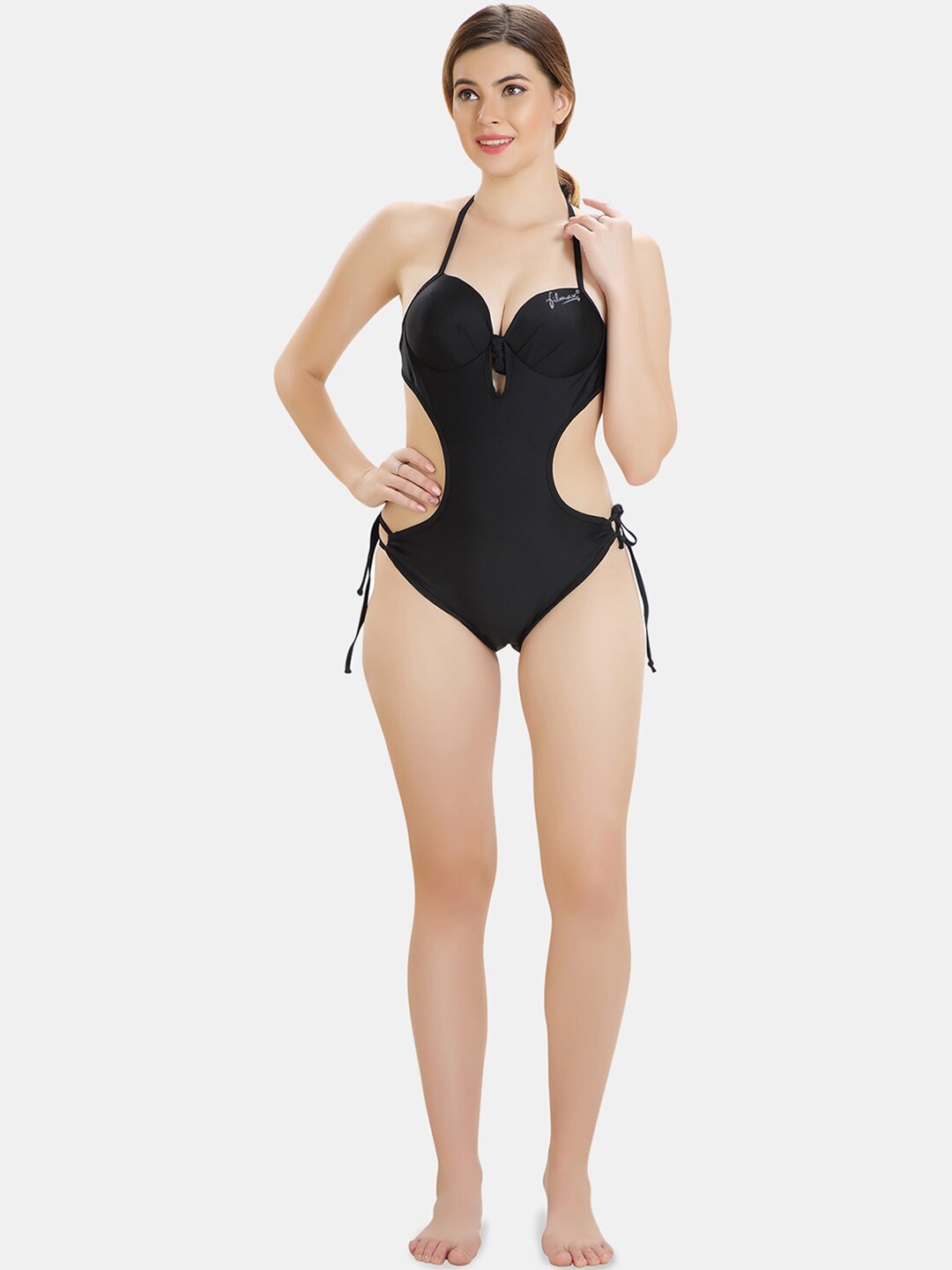 

FILMAX ORIGINALS Halter Neck One-Piece Bikini Swimwear, Black