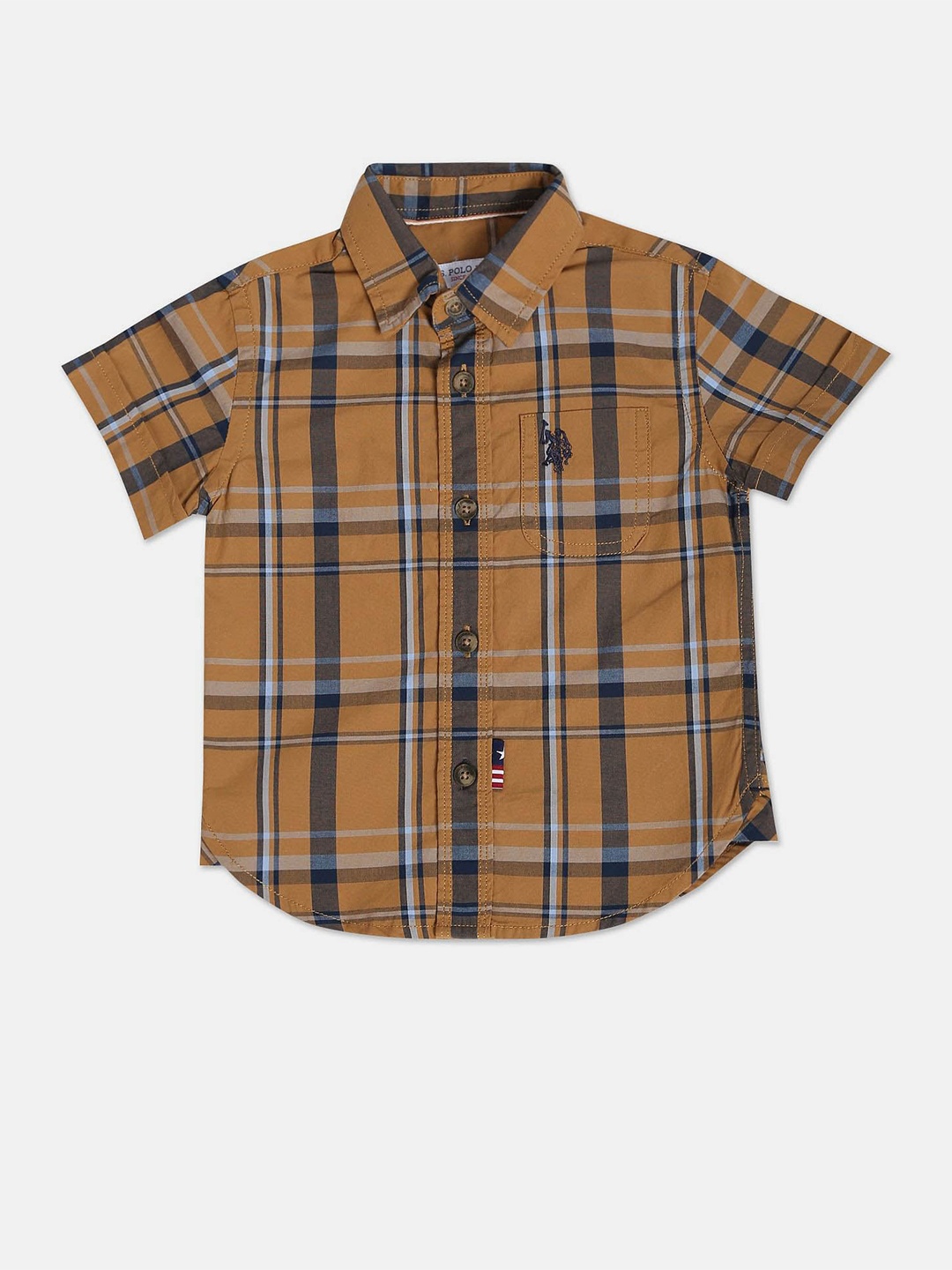 

U.S. Polo Assn. Kids Boys Tartan Checked Cotton Shirt, Mustard