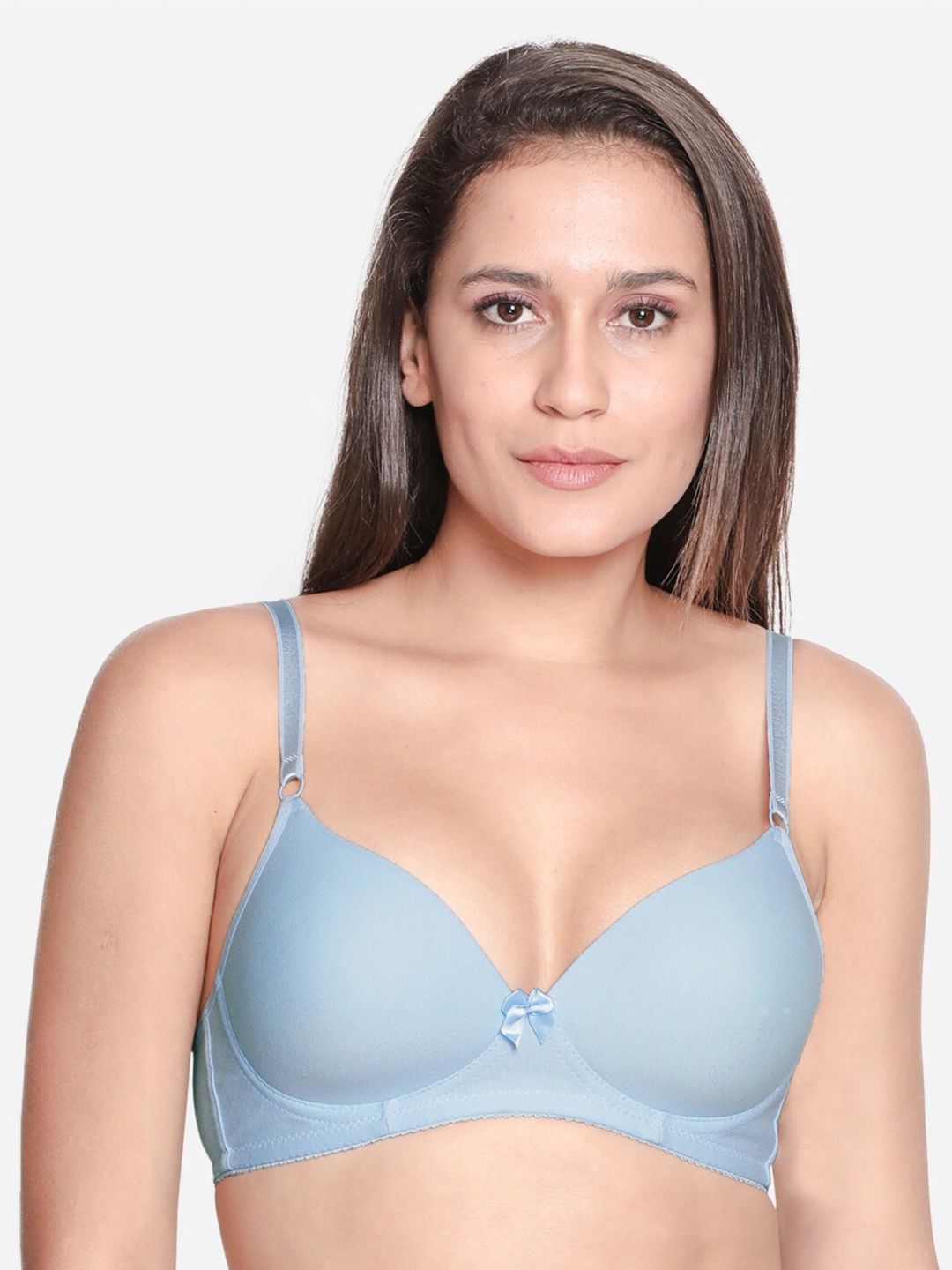 

Susie Medium Coverage Lightly Padded All Day Comfort Seamless Cotton T-shirt Bra, Blue