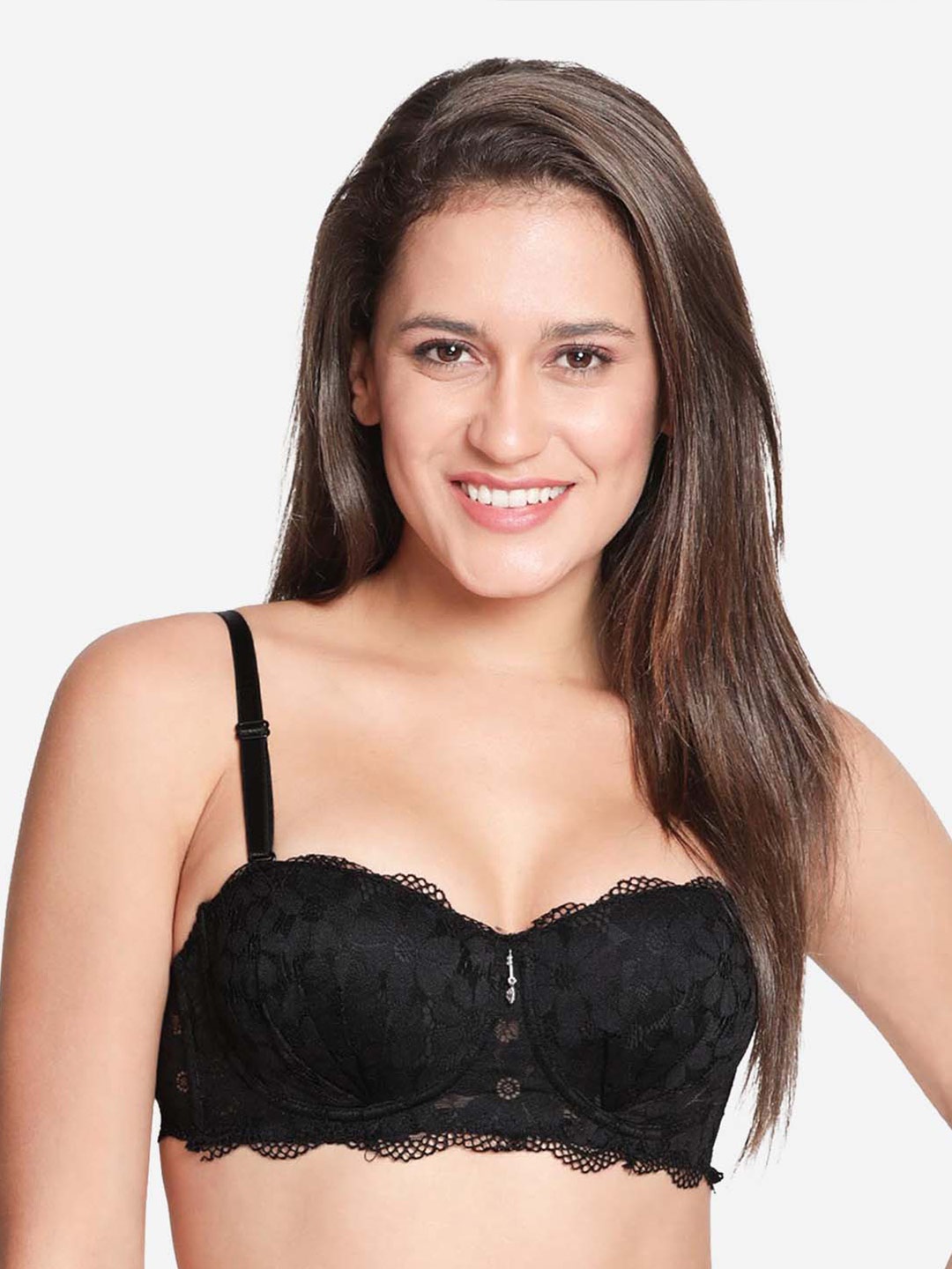 

Susie Medium Coverage Underwired Lightly Padded All Day Comfort Balconette Bra, Black