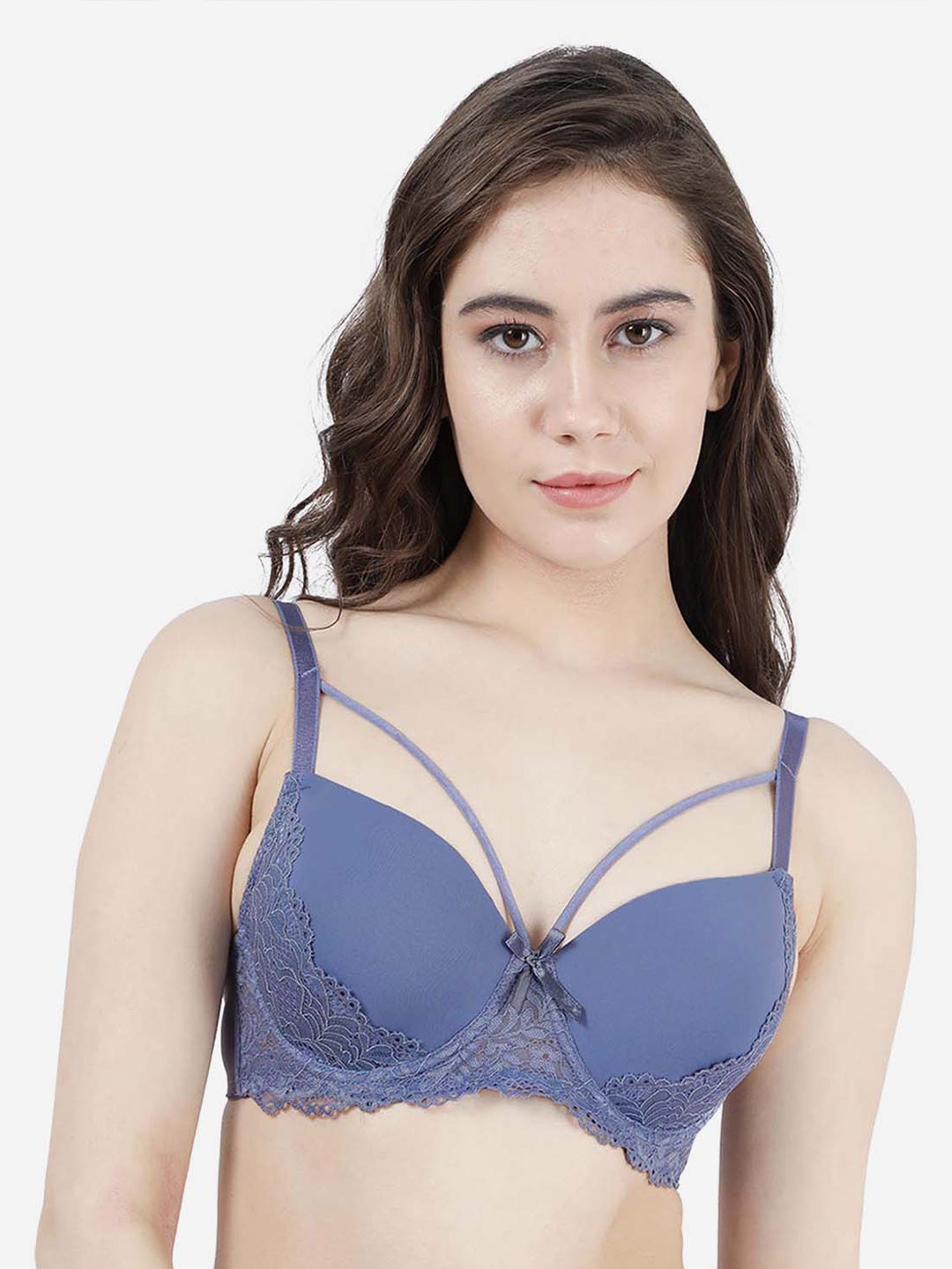 

Susie Medium Coverage Underwired Lightly Padded All day Comfort Everyday Bra, Blue