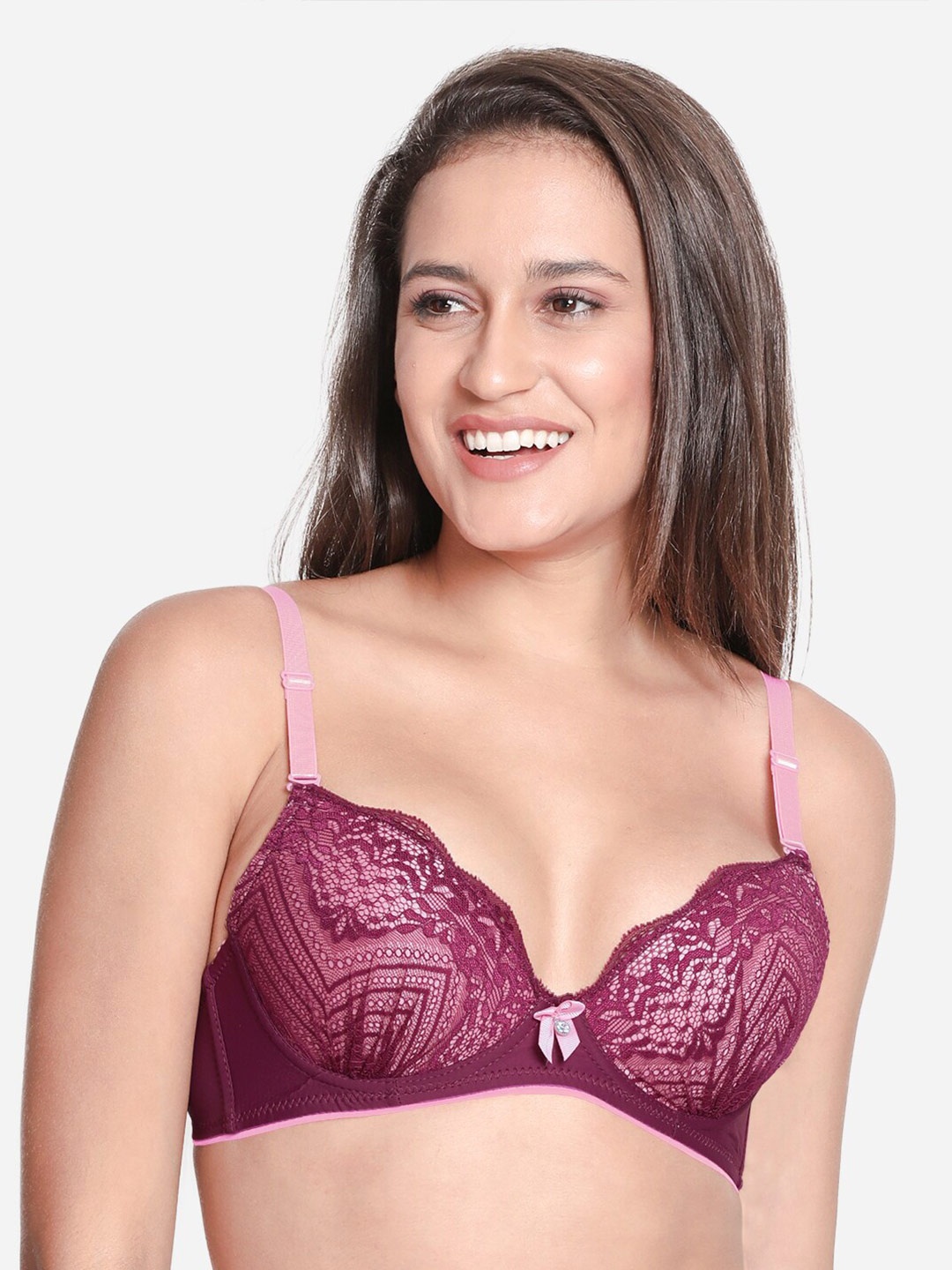 

Susie Medium Coverage Underwired Lightly Padded All Day Comfort Push Up Bra, Purple
