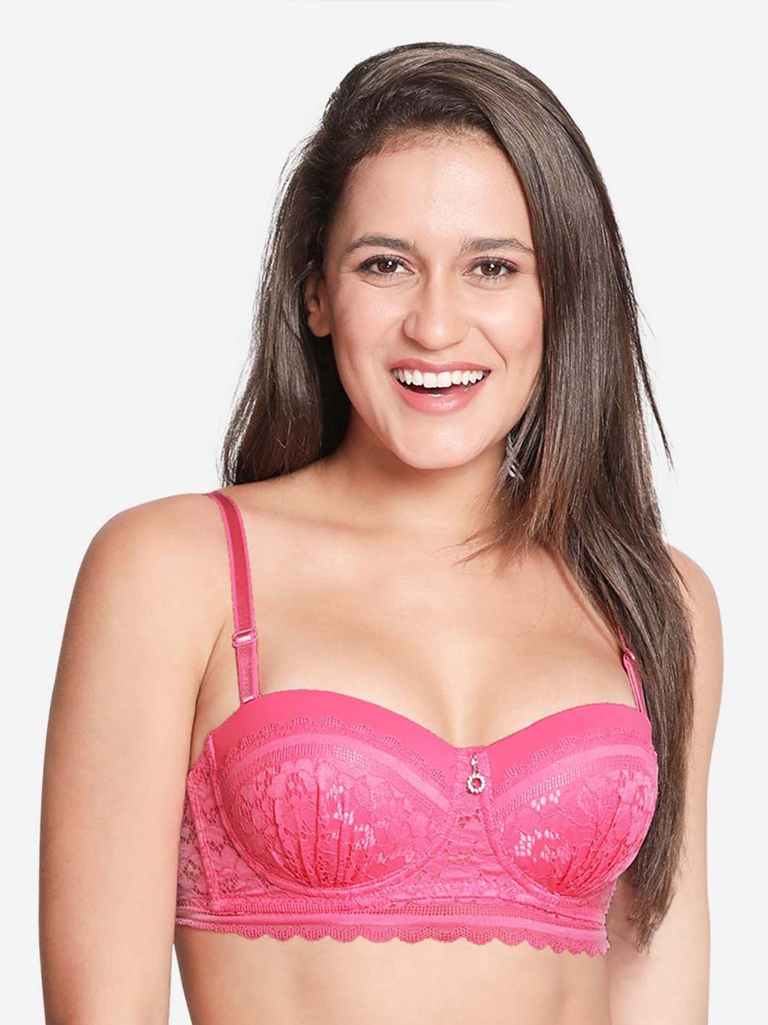 

Susie Medium Coverage Underwired Lightly Padded All day Comfort Balconette Bra, Pink