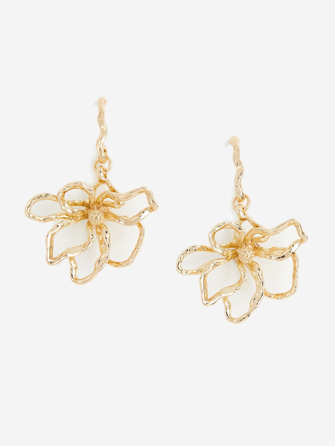 

H&M Flower-Shaped Earrings, Gold