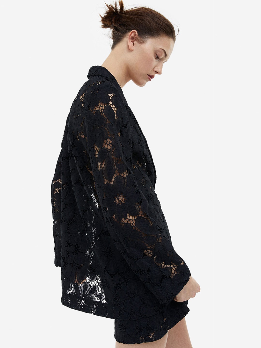 

H&M Women Lace Blazer, Black