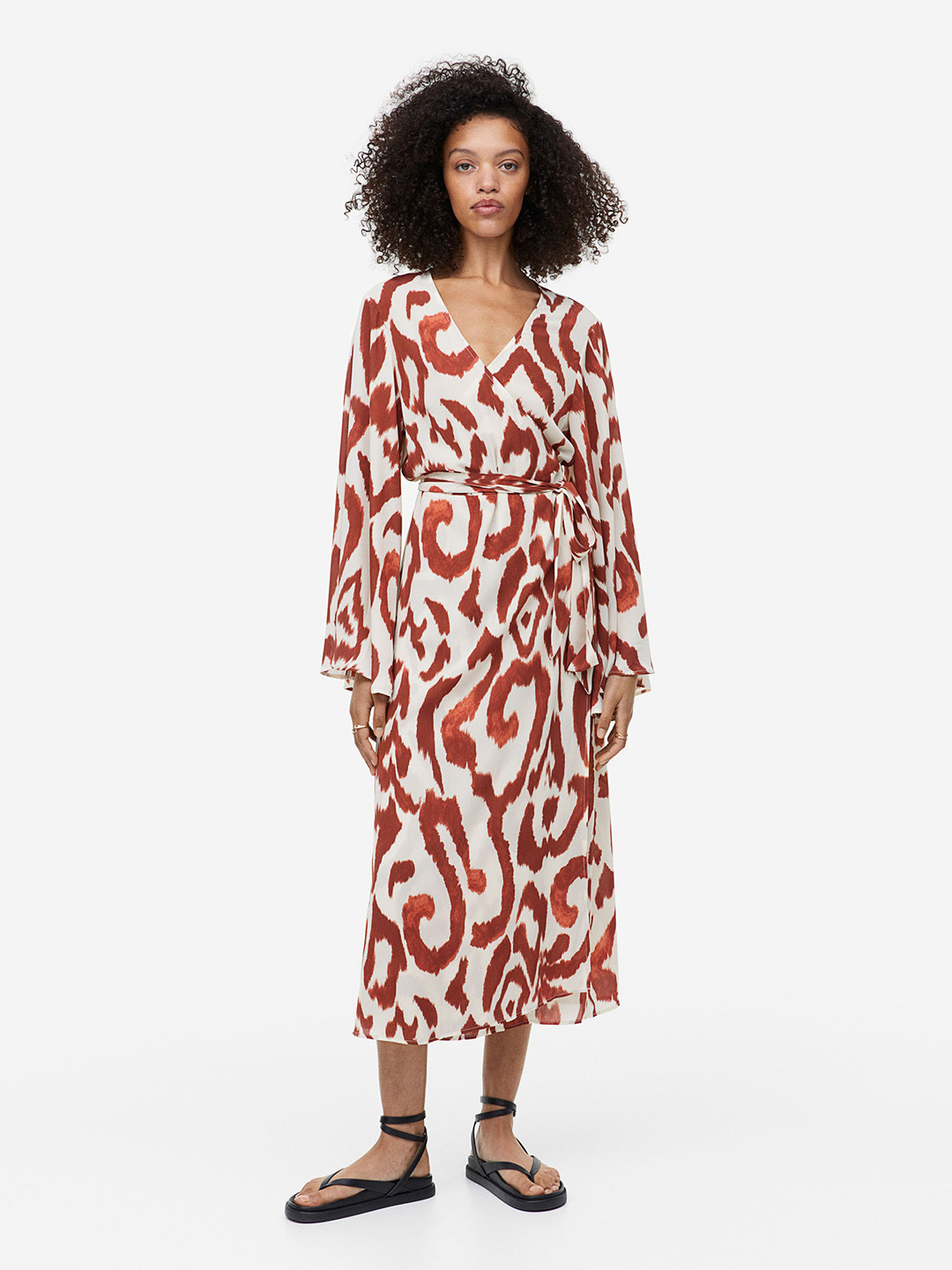 

H&M Long Wrap Dress, Brown
