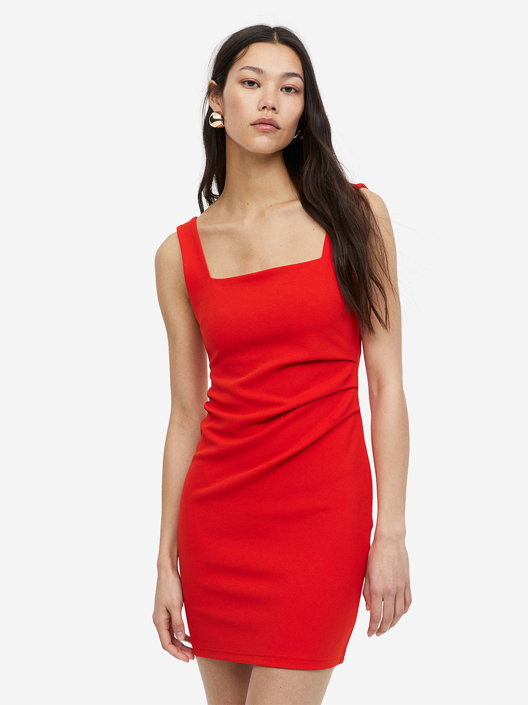 

H&M Pleated Dress, Red