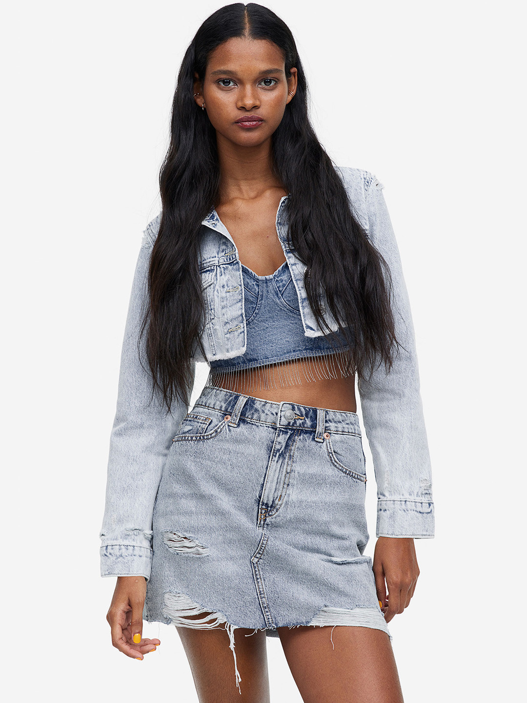 

H&M Women Denim Mini Skirt, Blue