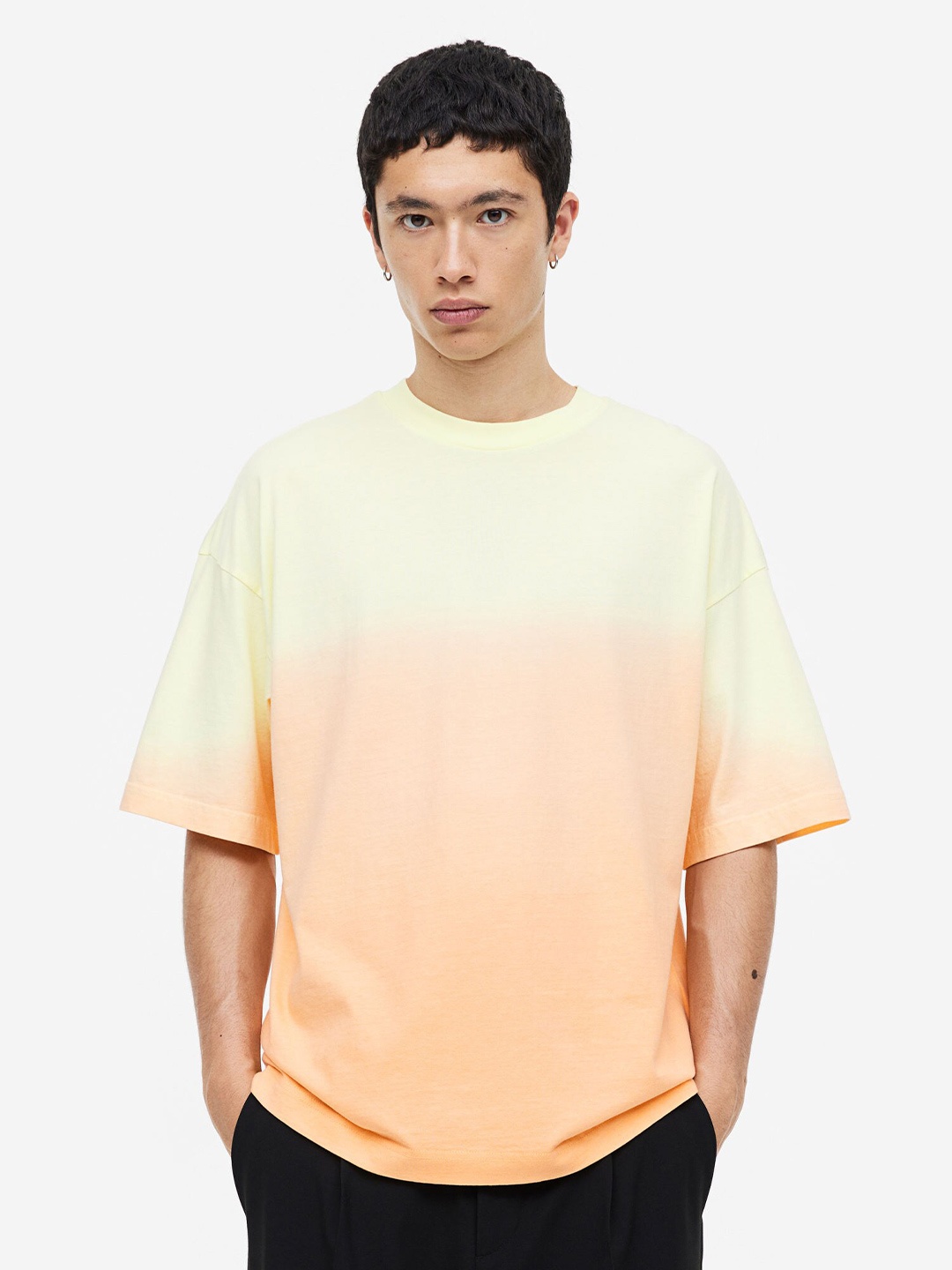 

H&M Oversized Fit Pure Cotton T-shirt, Orange