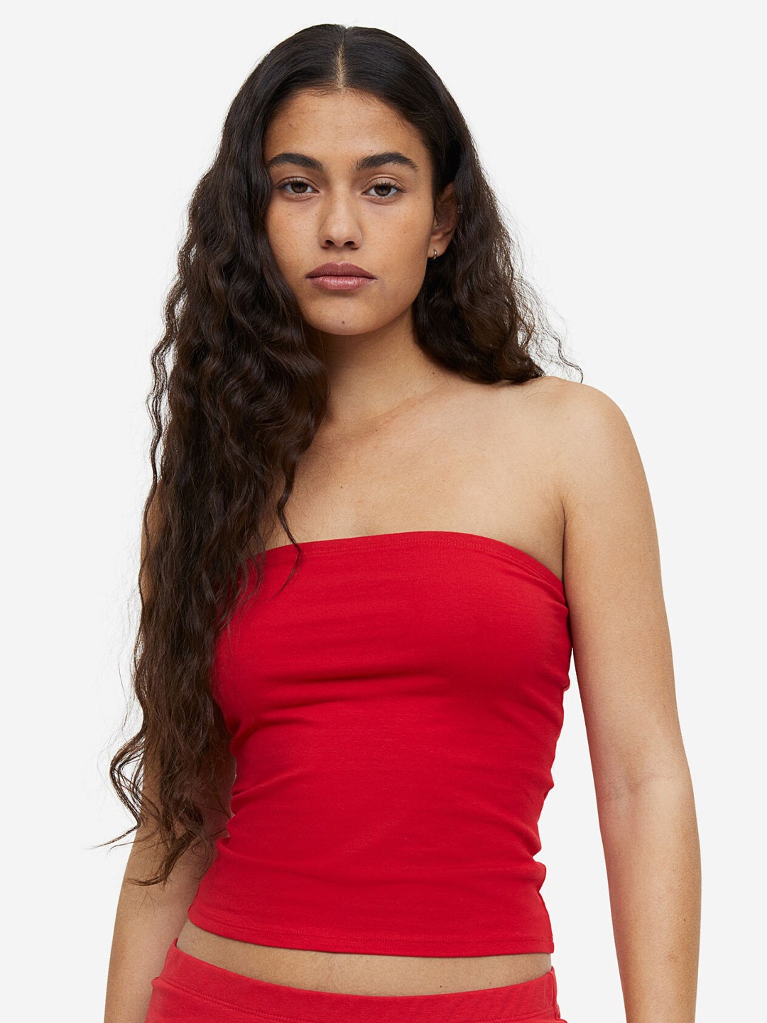 

H&M Jersey Bandeau Top, Red