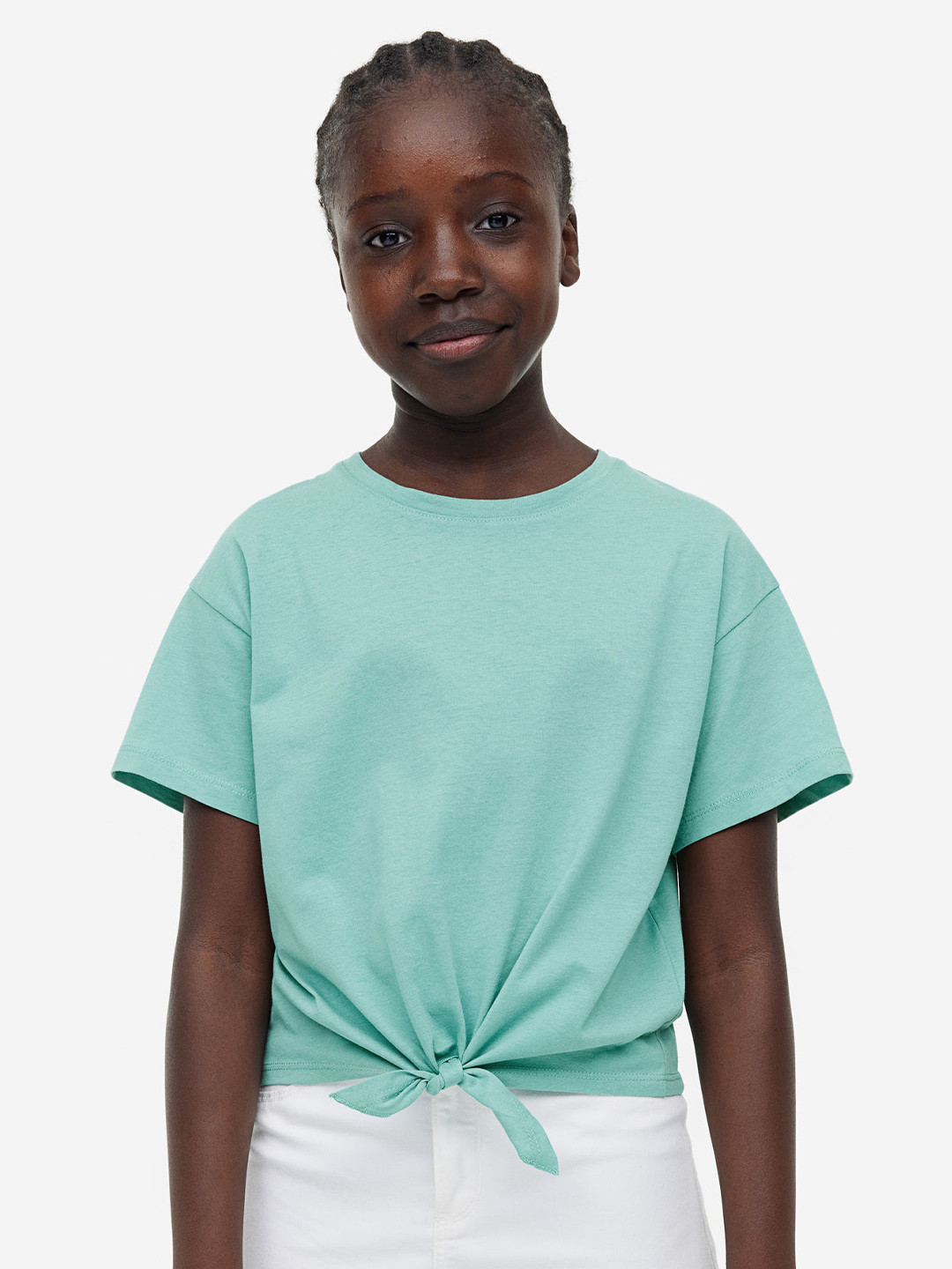 

H&M Girls 2-Pack Cotton Tops, Grey