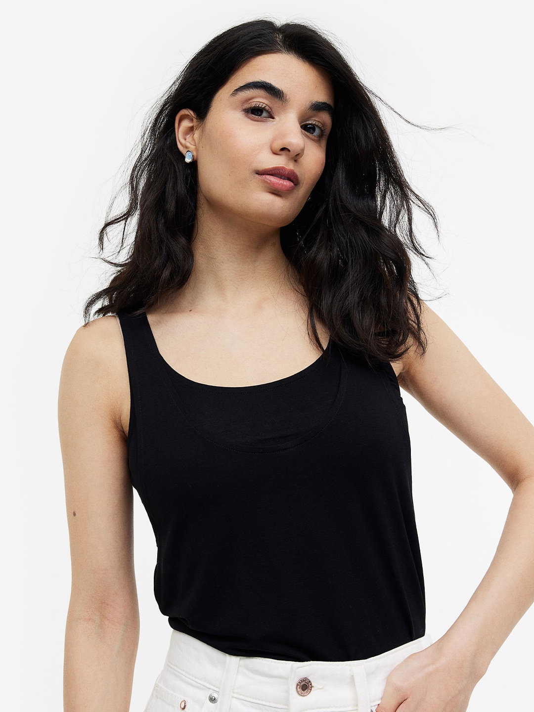 

H&M MAMA 2-Pack Before & After Nursing Vest Tops, Black