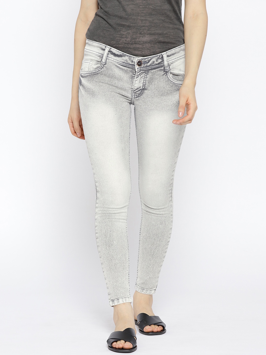 

High Star Women Grey Slim Fit Mid-Rise Clean Look Stretchable Jeans