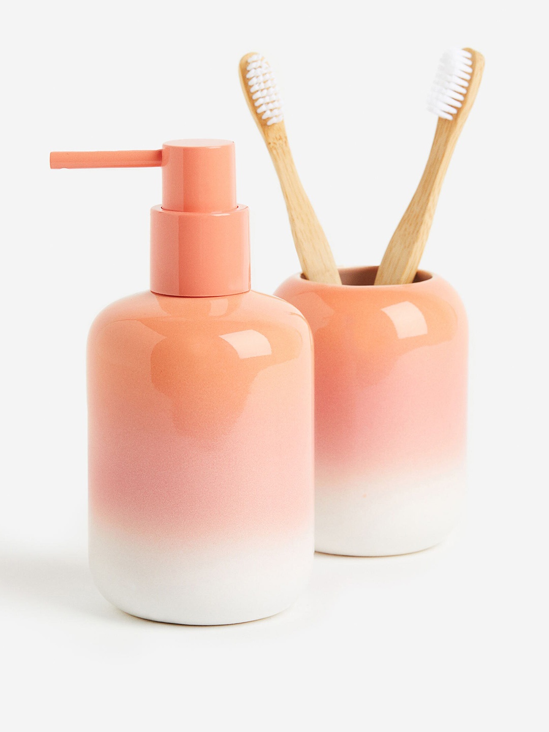

H&M Orange & White Stoneware Toothbrush Mug