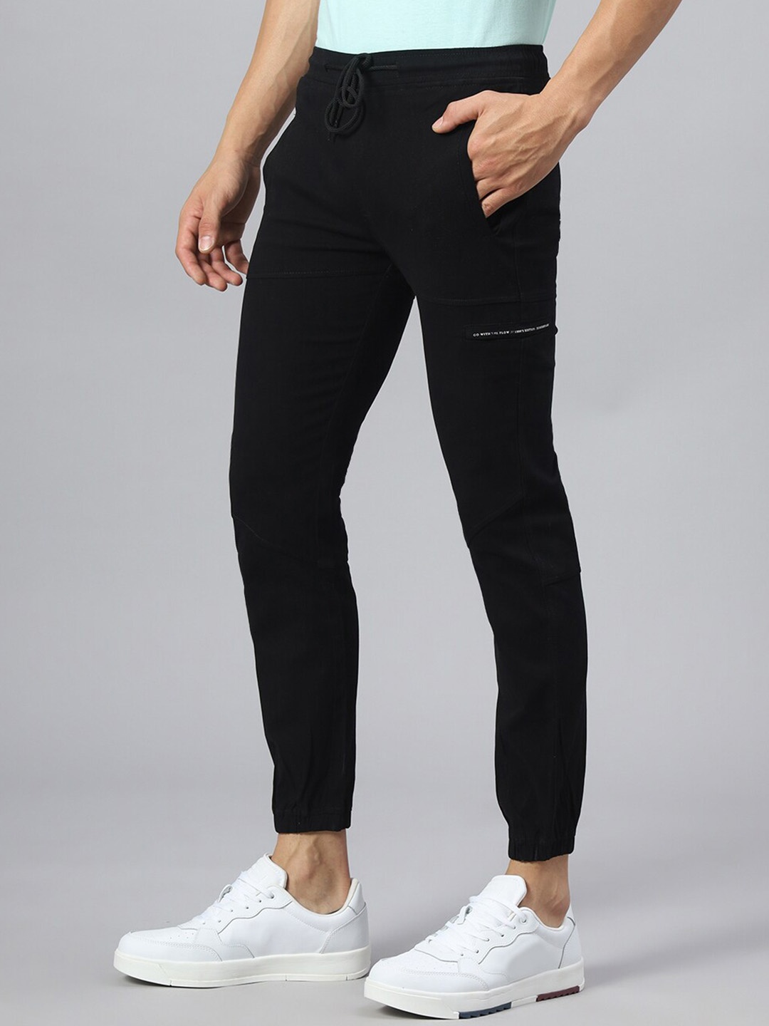 

Hubberholme Men Mid-Rise Smart Easy Wash Joggers, Black