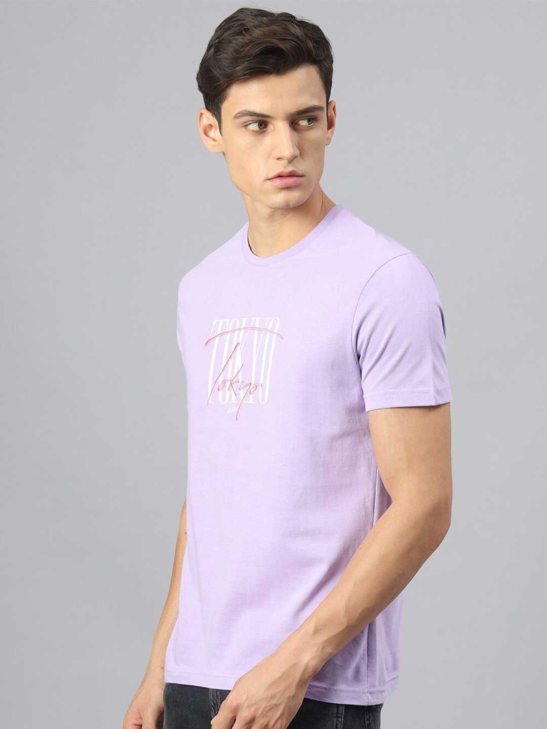 

Hubberholme Typography Printed Pure Cotton Casual T-Shirt, Lavender