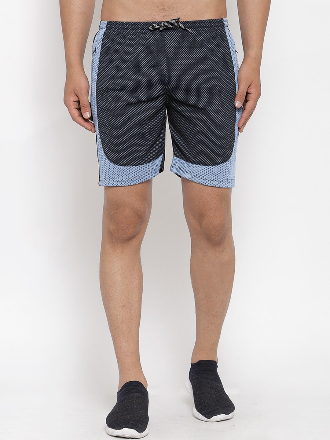 

KLOTTHE Men Geometric Printed Rapid-Dry Sports Shorts, Blue
