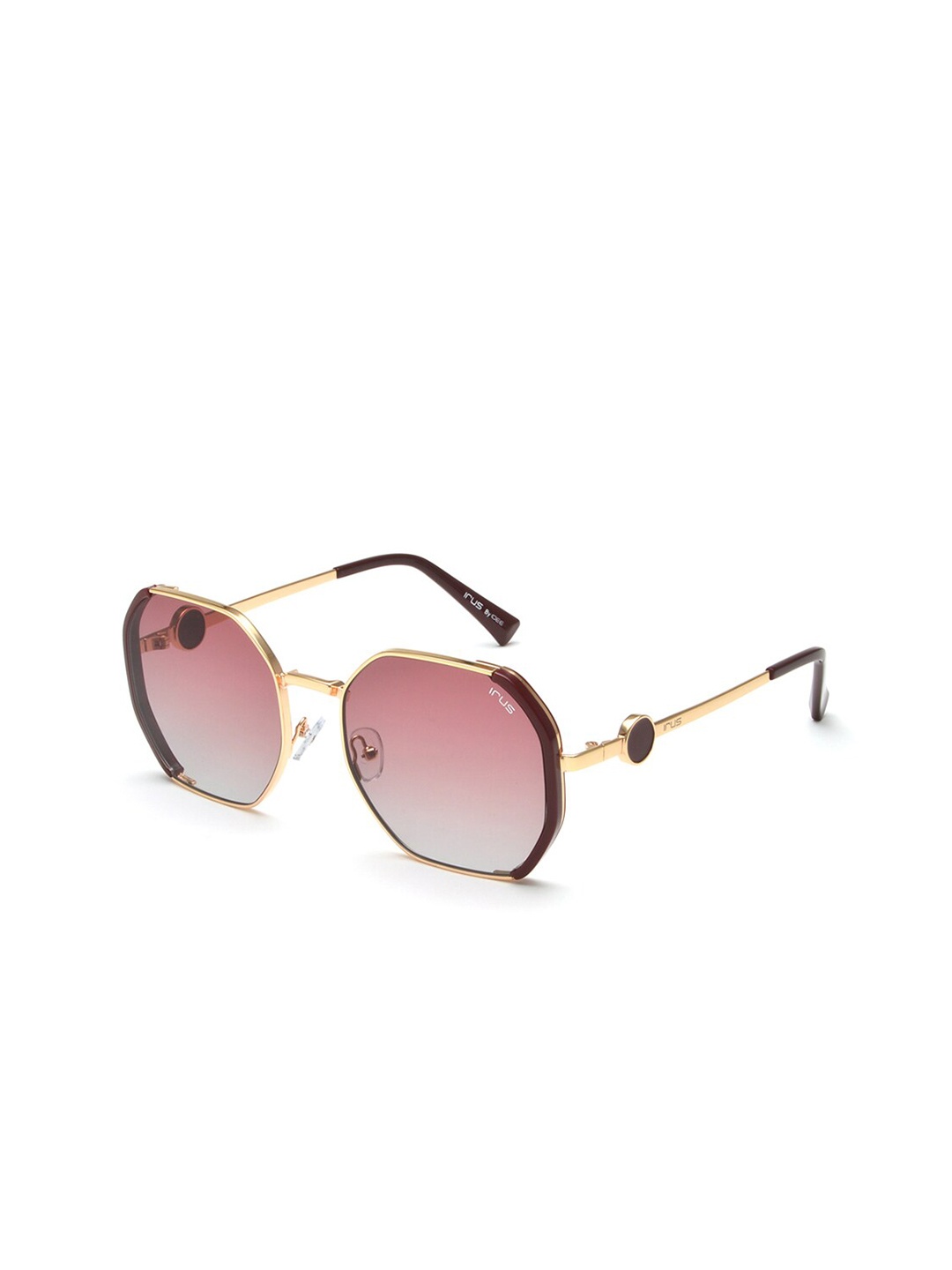 

IRUS by IDEE Women Lens & Round Sunglasses with UV Protected Lens IRS1113C3SG, Pink