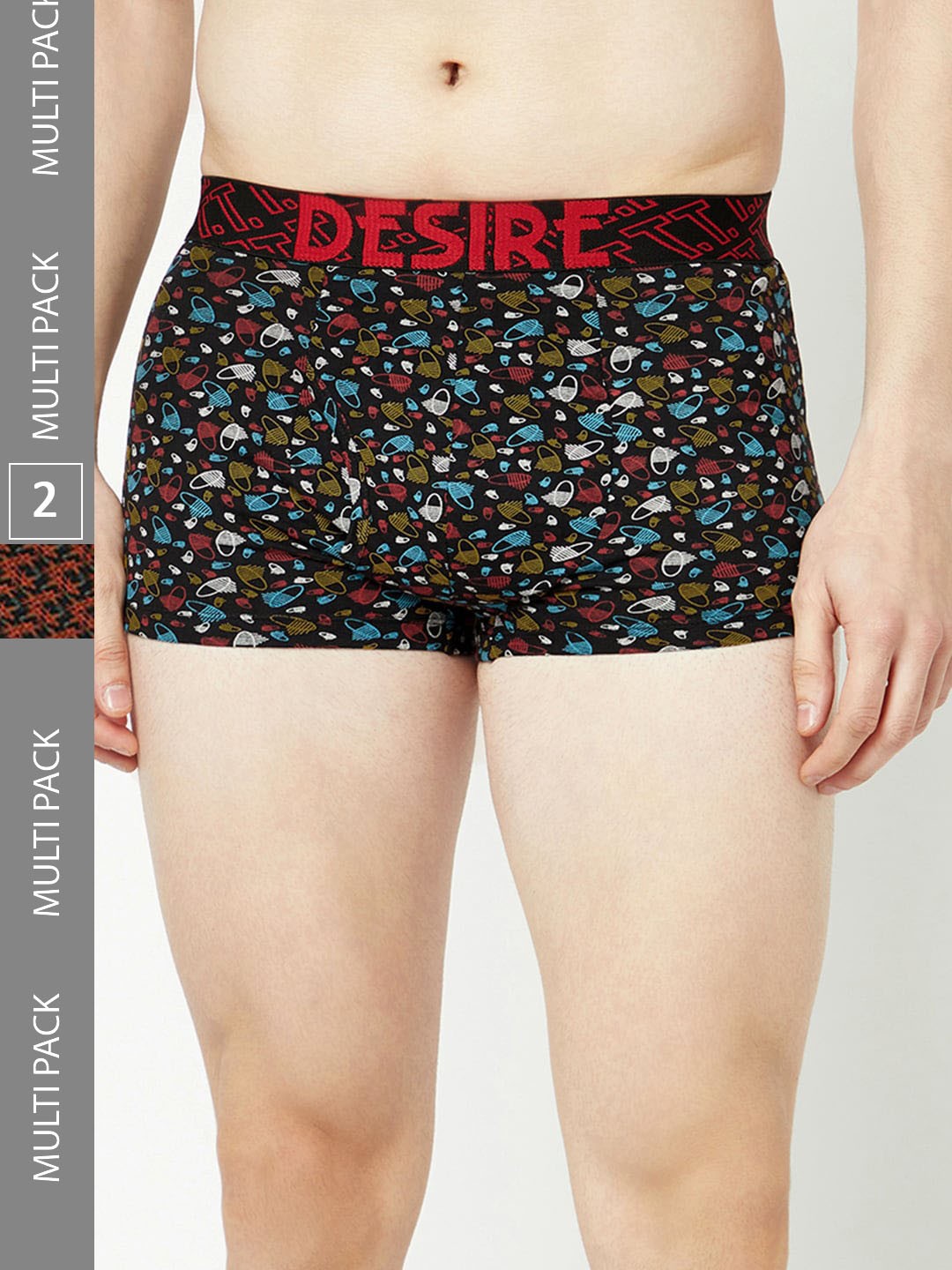 

T.T. Men Pack Of 2 Desire Printed Pure Cotton Trunks, Navy blue