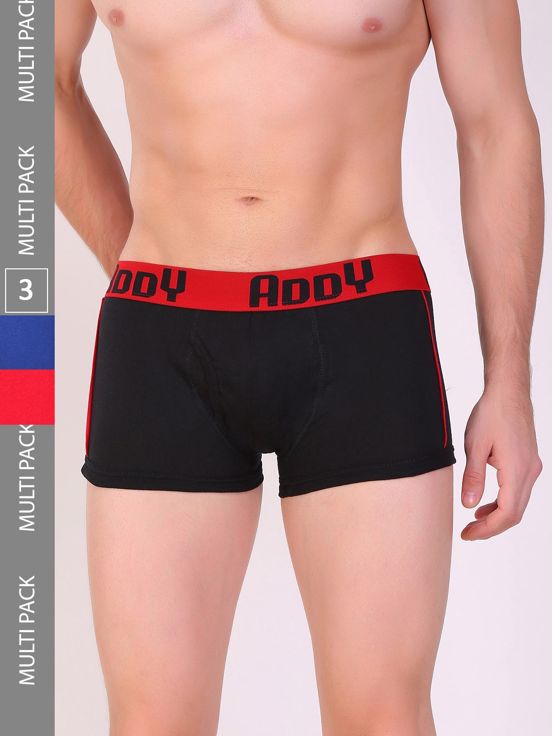 

T.T. Pack Of 3 Cotton Derby Trunks ADY_TRNK_PO3_BRS_95, Black