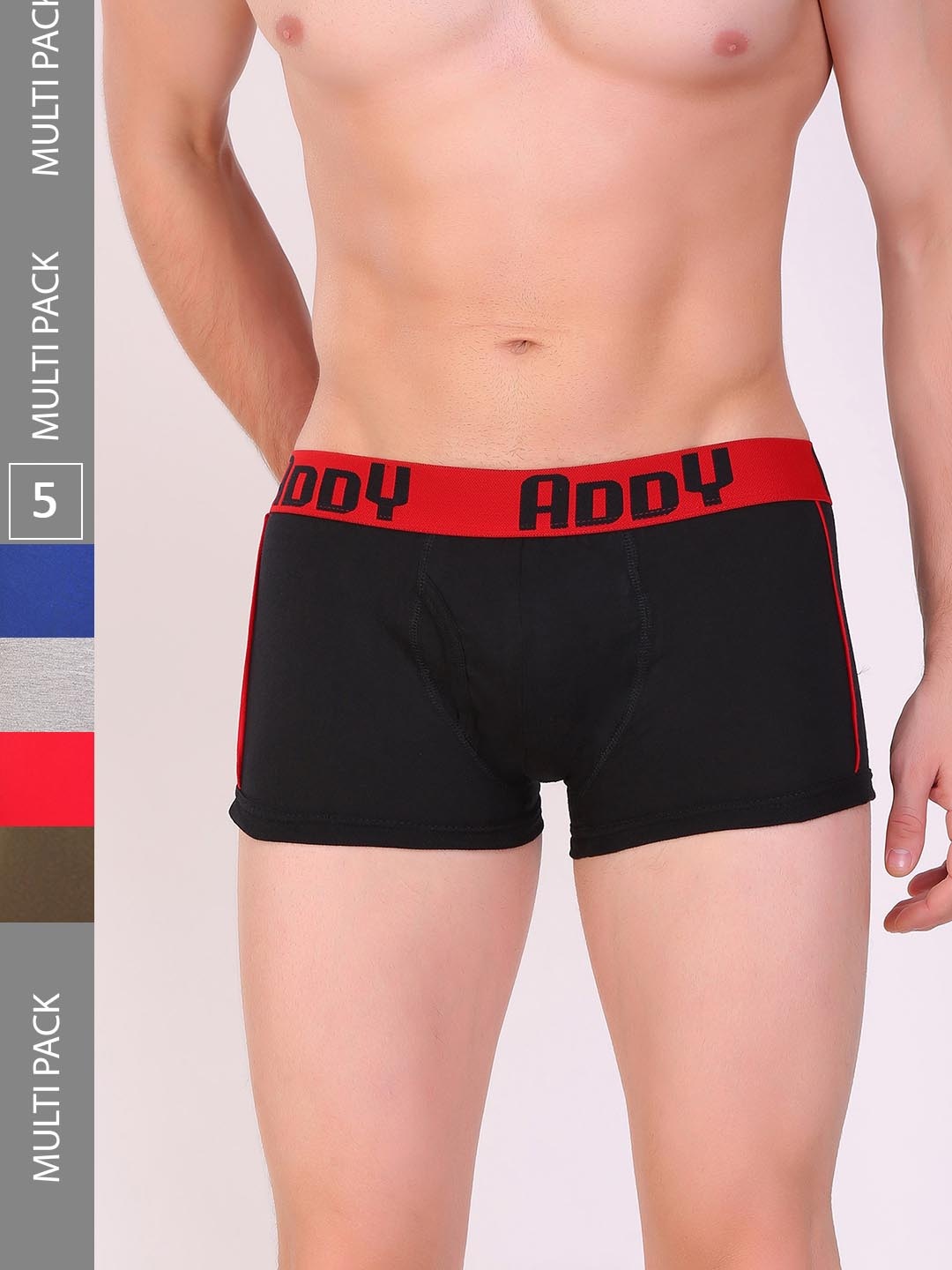 

T.T. Pack Of 5 Pure Cotton Derby Trunks ADY_TRNK_PO5_MIX_80, Black