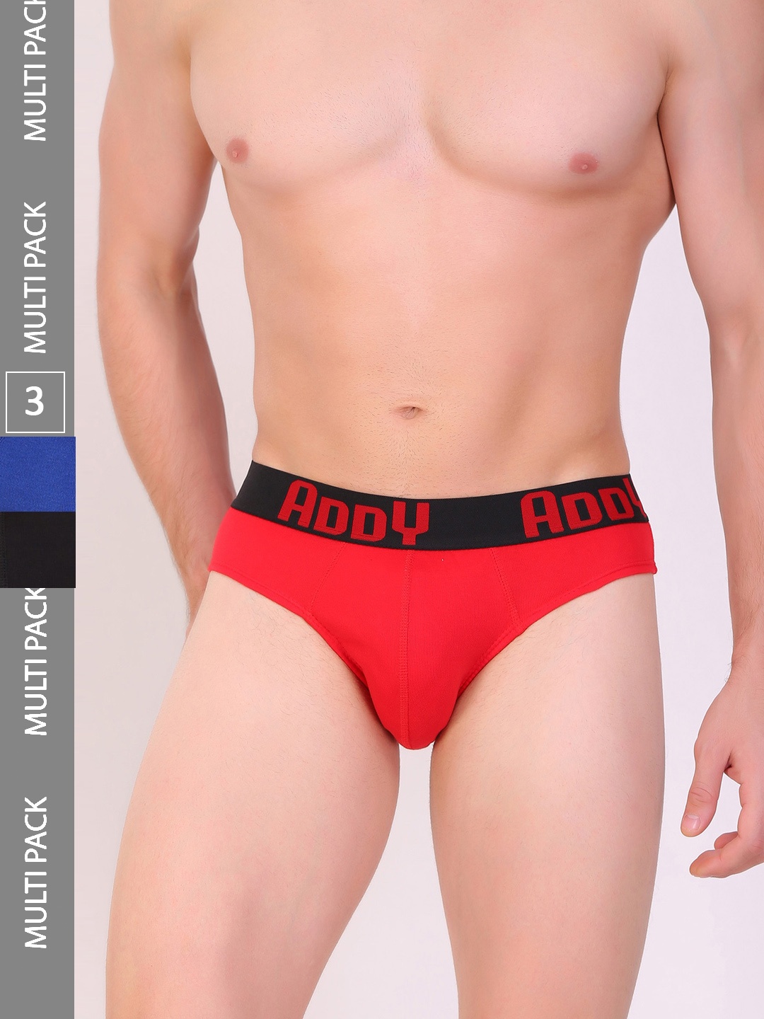 

T.T. Men Addy Pure Cotton Brief Solid Pack of 3 Brief Assorted, Red