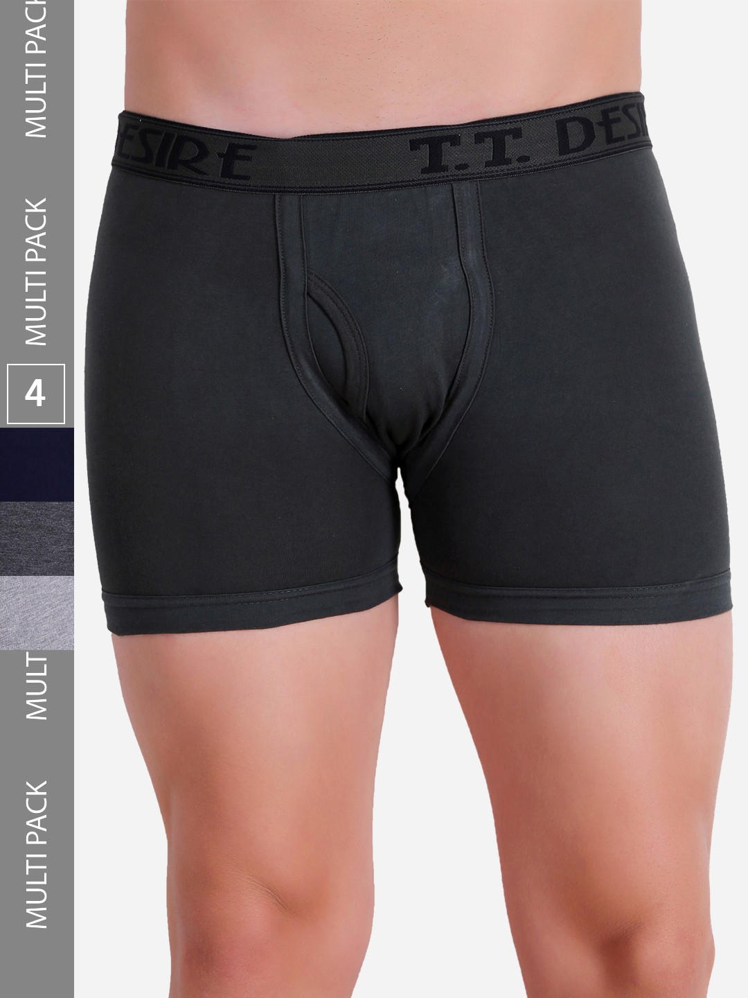 

T.T. Pack Of 4 Desire Cotton Trunks, Black