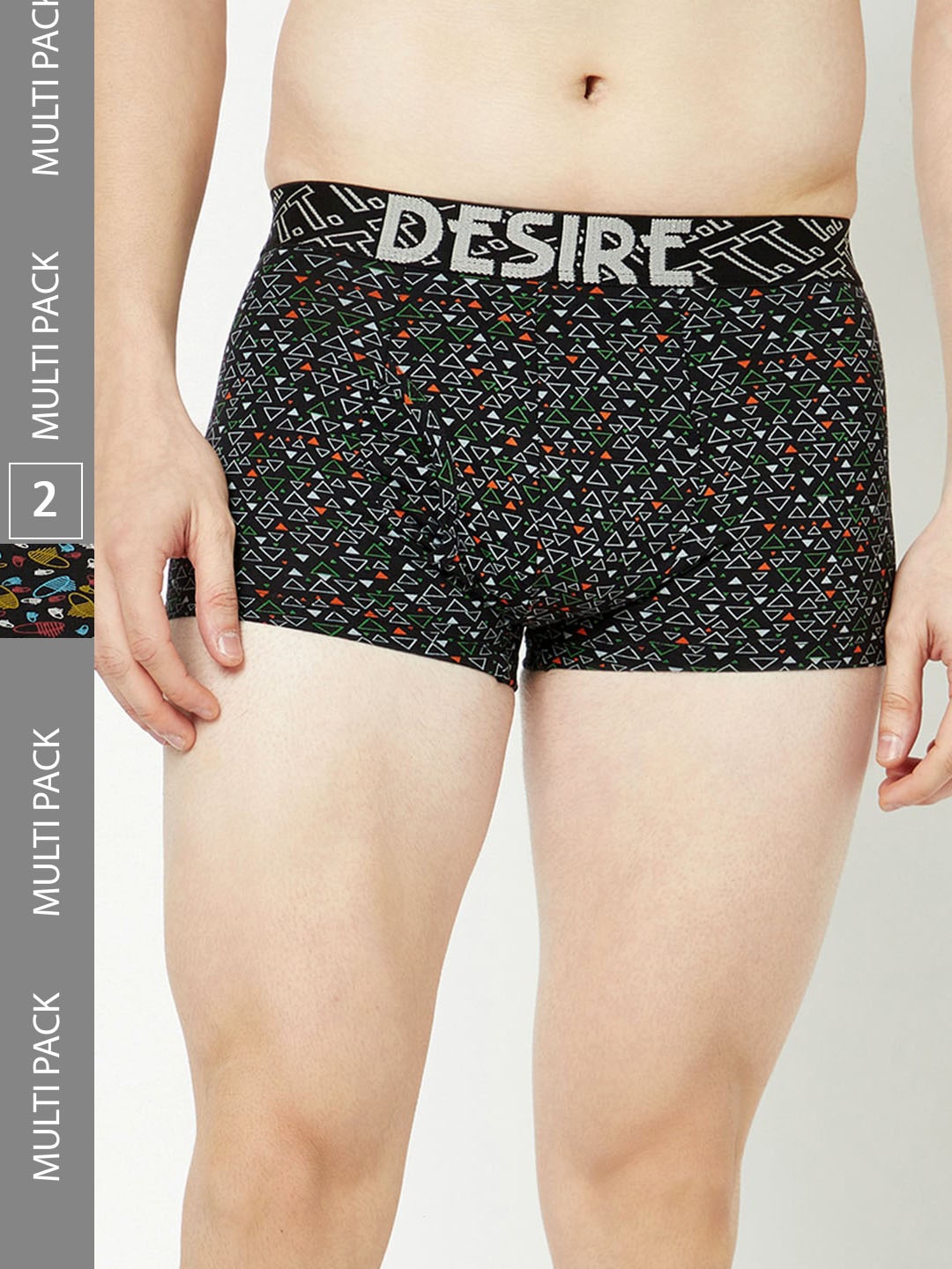 

T.T. Pack Of 3 Desire Printed Pure Cotton Trunks, Black