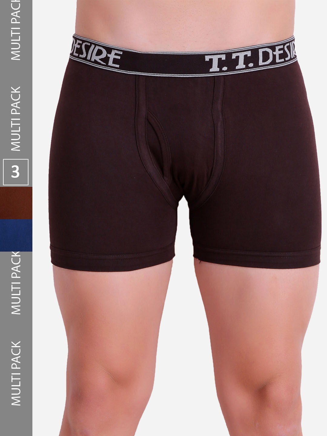 

T.T. Pack Of 3 100% Combed Cotton Trunks, Rust